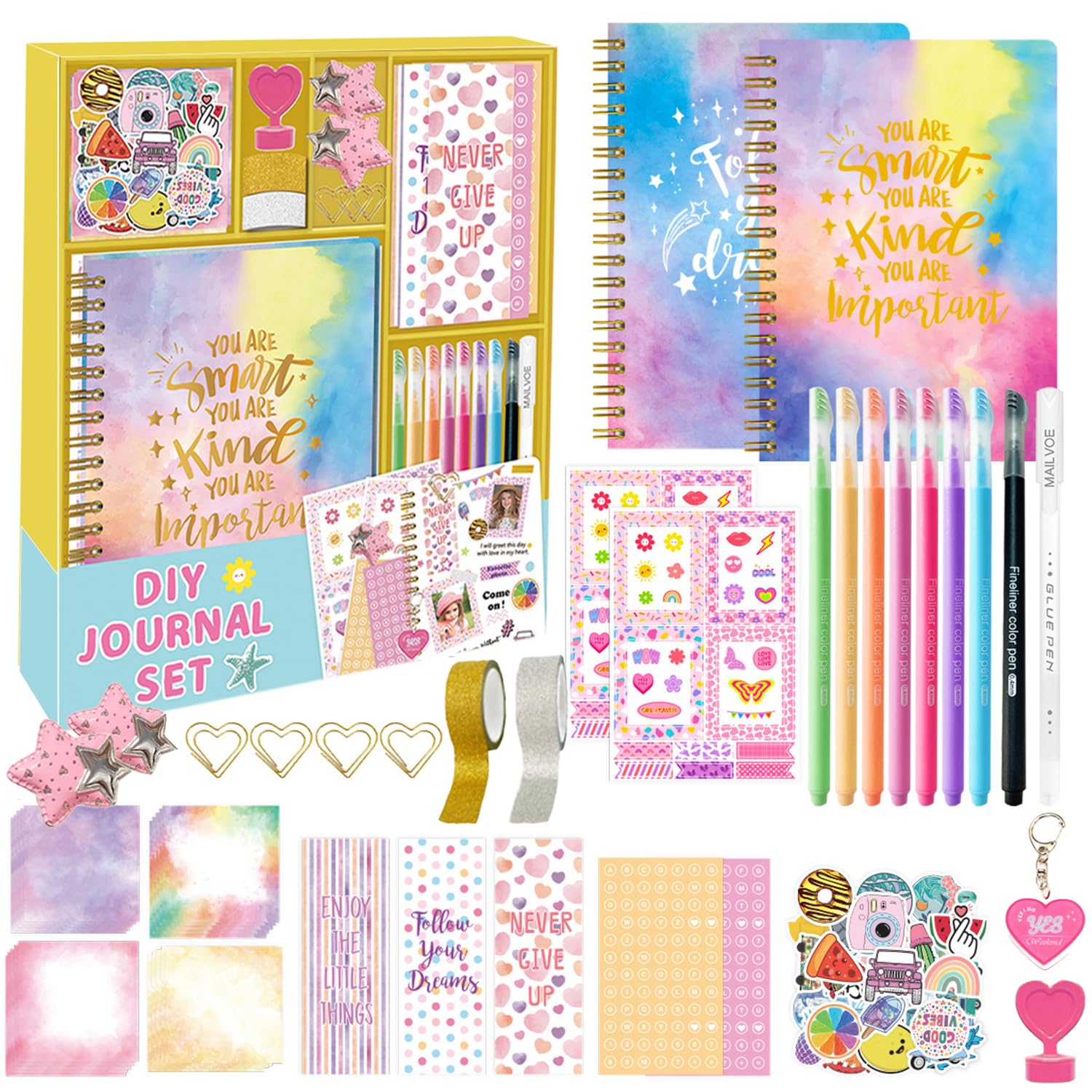 Masroo DIY Journal Kit for Girls - DIY Journal Set for Tween & Teen Girls, Stationery, Scrapbook & Diary Supplies Set, Journaling Art Crafts Kit, Ideal Gifts for 8 9 10 11 12 13 14 Year Old Girl