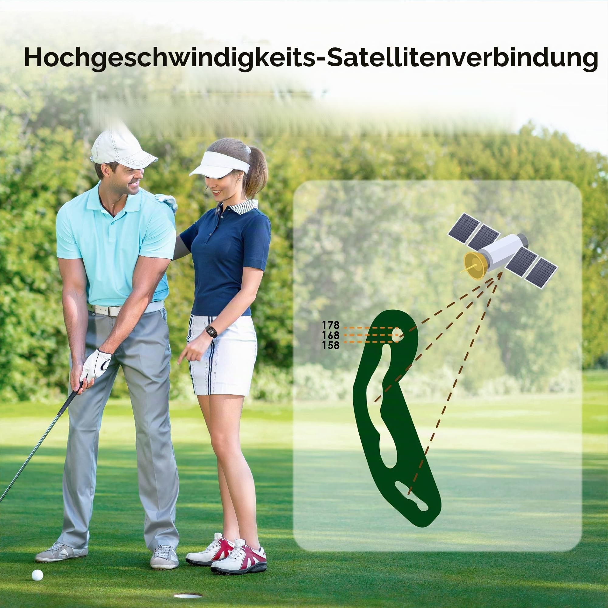 CANMORE TW356 Golf-GPS-Uhr für Damen und Herren, kostenloses Update, großes LCD-Display, Upgrade-IC-Chip, leichtes Zubehör, Schwarz