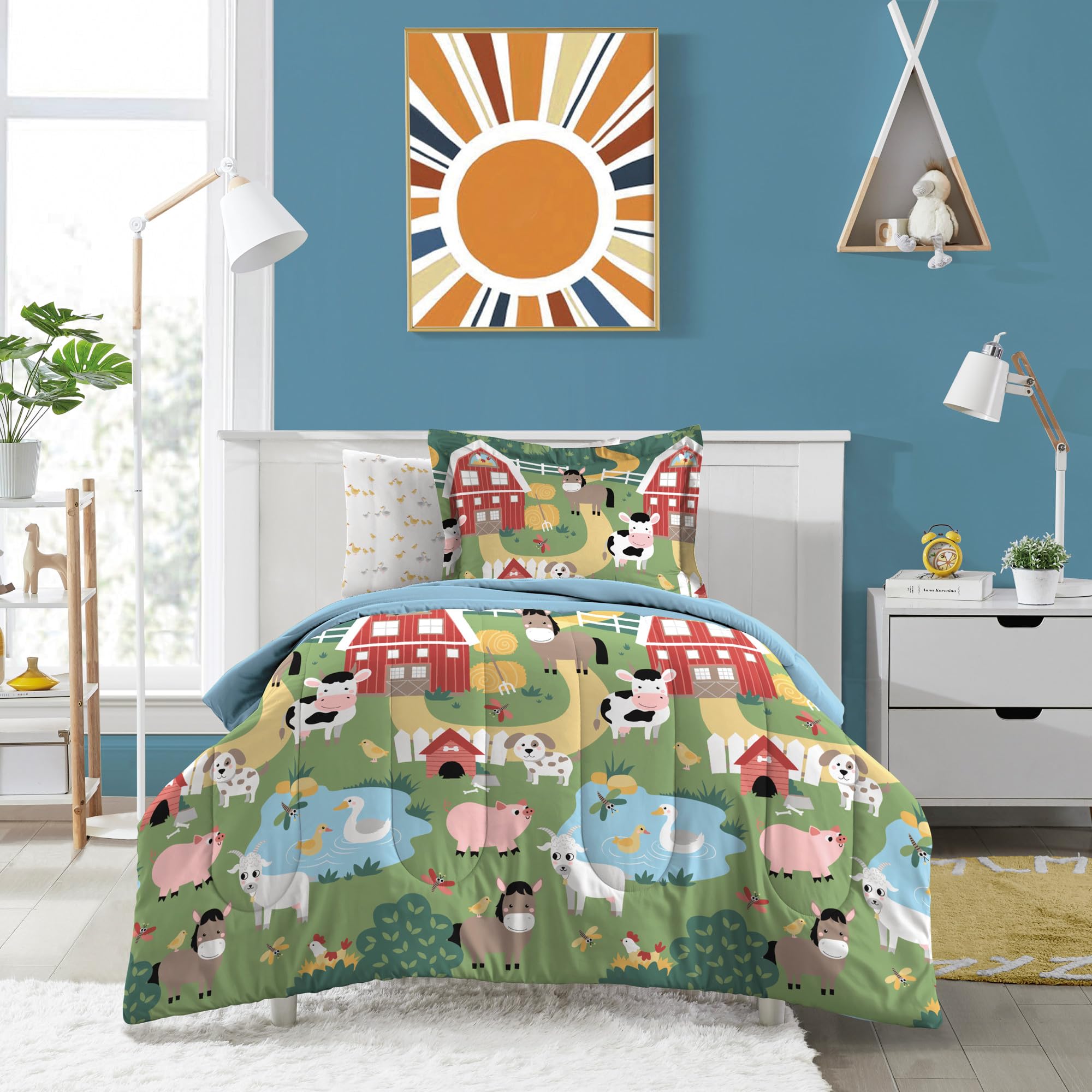 Dream Factory Sharks - Juego De Ropa De Cama De Algodón Para Niños, Tamaño  Individual, 2 Piezas,, image size:2000x2000