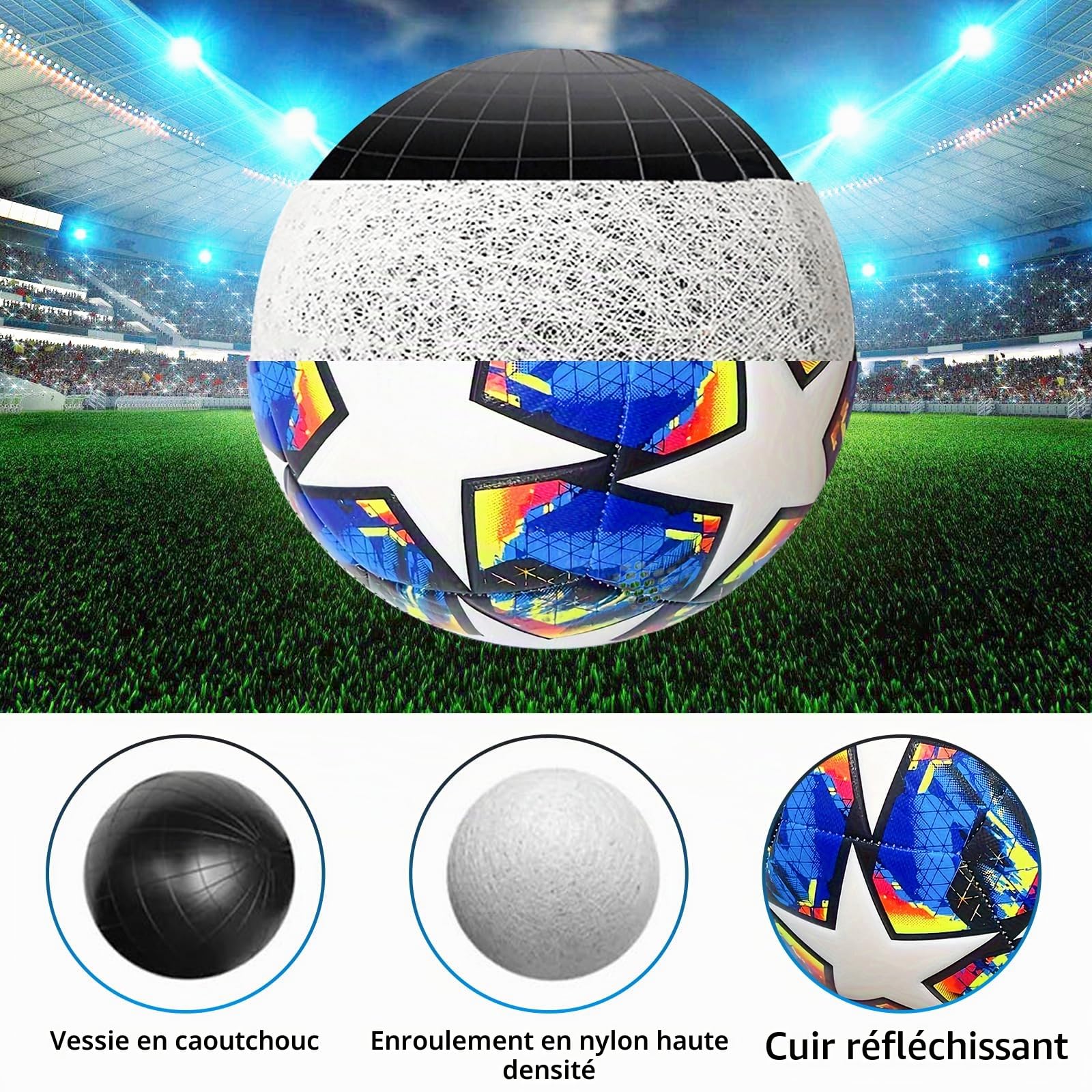 BORDEAG Ballon De Foot: Ballon De Football, Ballons Foot Taille 5, Ballon De Football Incurvé avec avec Pompe De Ballon, Aiguilles, Sac en Filet Our Fan De Football, Entraîneur, Papa, Anniversaire