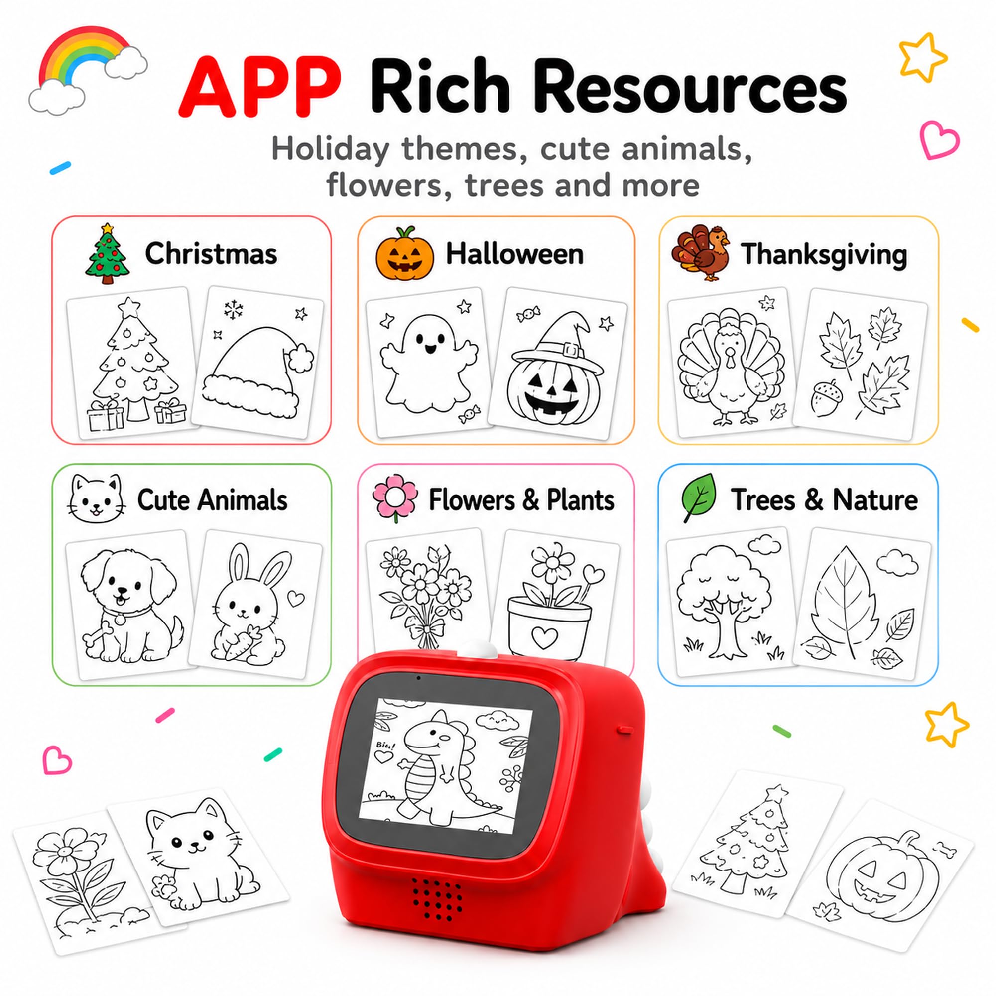 Mini Imprimante Photo Portable Thermique pour Enfants Assistant Vocal IA
