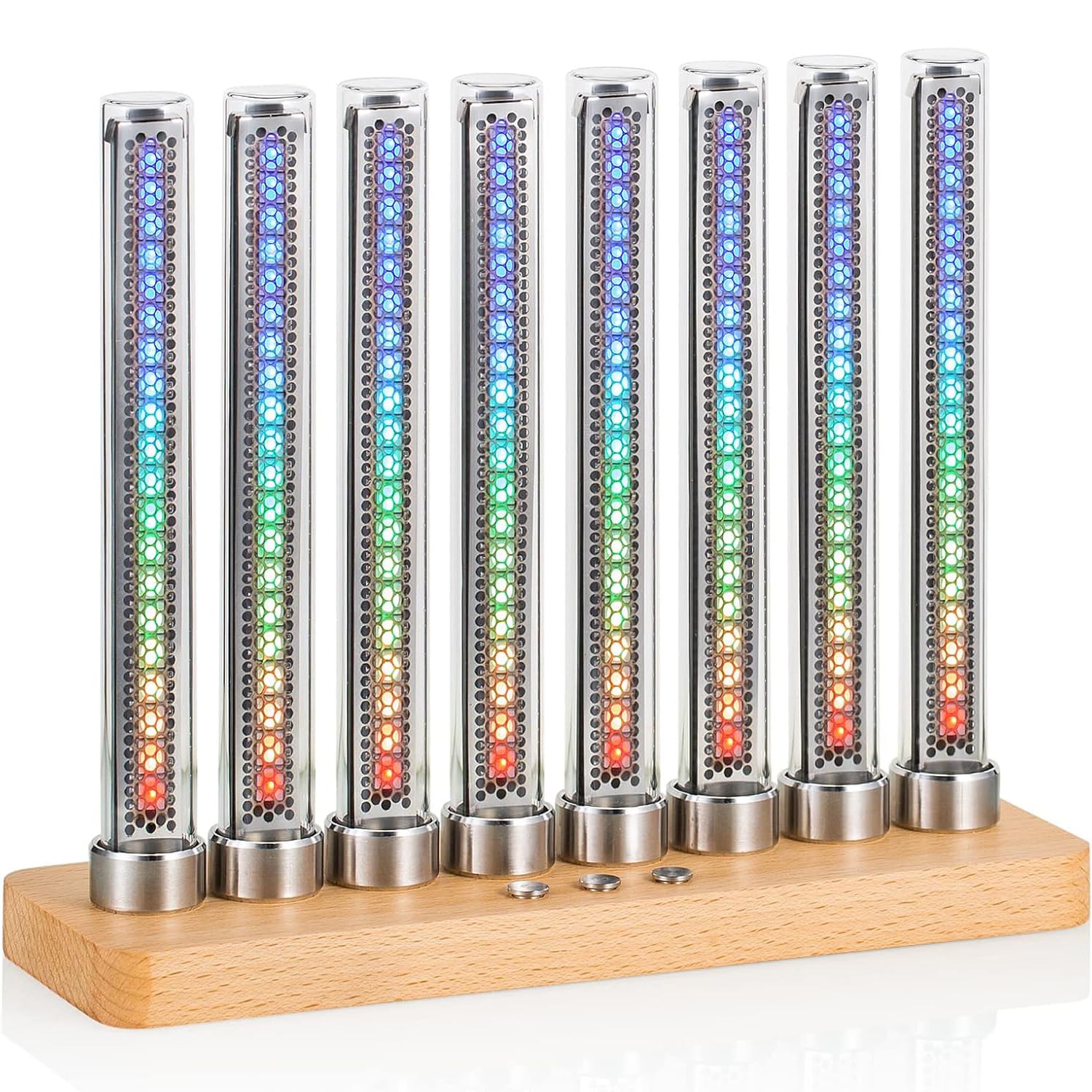 Pasek świetlny rytmu muzycznego, wyświetlacz widma muzycznego LED, 8 lamp audio, 20 poziomów jasności, 5 trybów bicia, 17 predefiniowanych kolorów, wysoka czułość przetworników