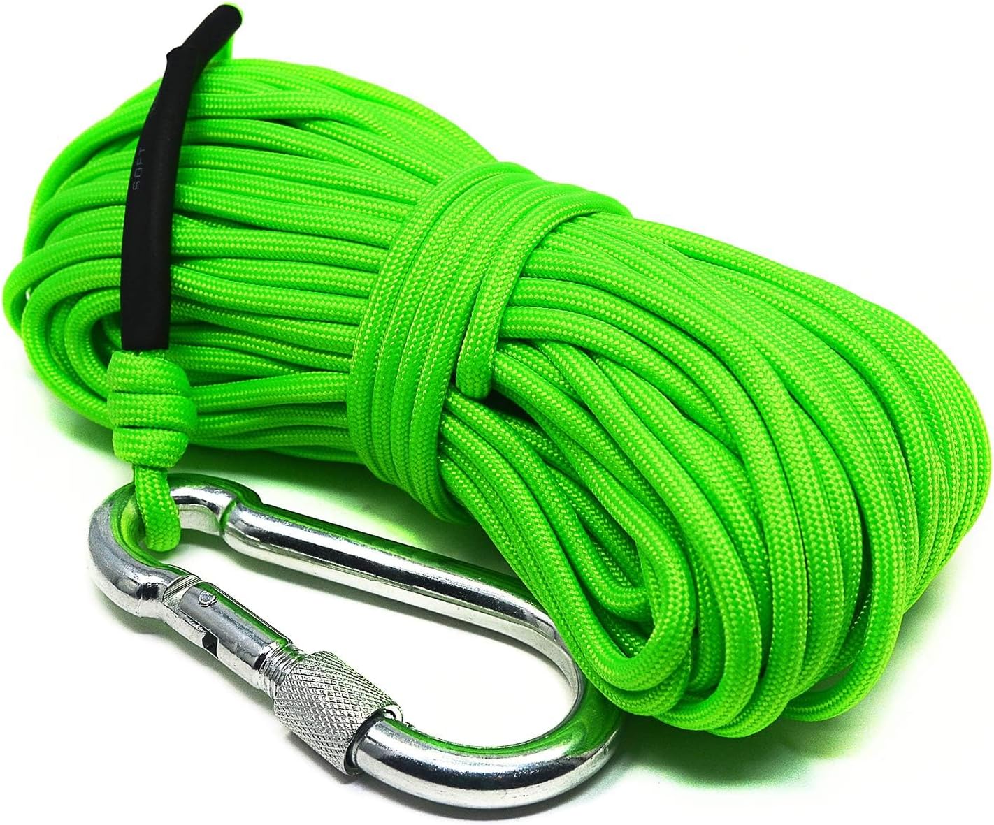 CMS MAGNETICS - Yellow 50-Foot Magnet Fishing Rope with Carabiner | 550-Pound Tensile Strength, Braided, Polyester Paracord | Camping, DIY Project, Hoisting, Lifting, Pulling image 4