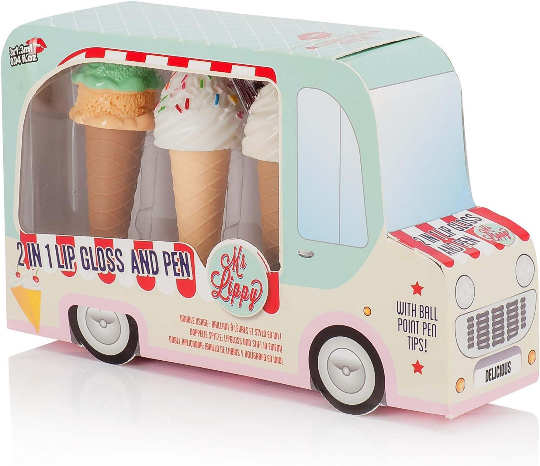 NPW Gifts Ice Cream Van 2-in-1 Lip Gloss and Pen