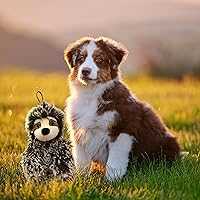 Vista 6 de Juguete para perro perezoso con chirriador, juguete mediano para perros pequeños, juguete de felpa para perros, multicolor, 6 pulgadas, con licencia