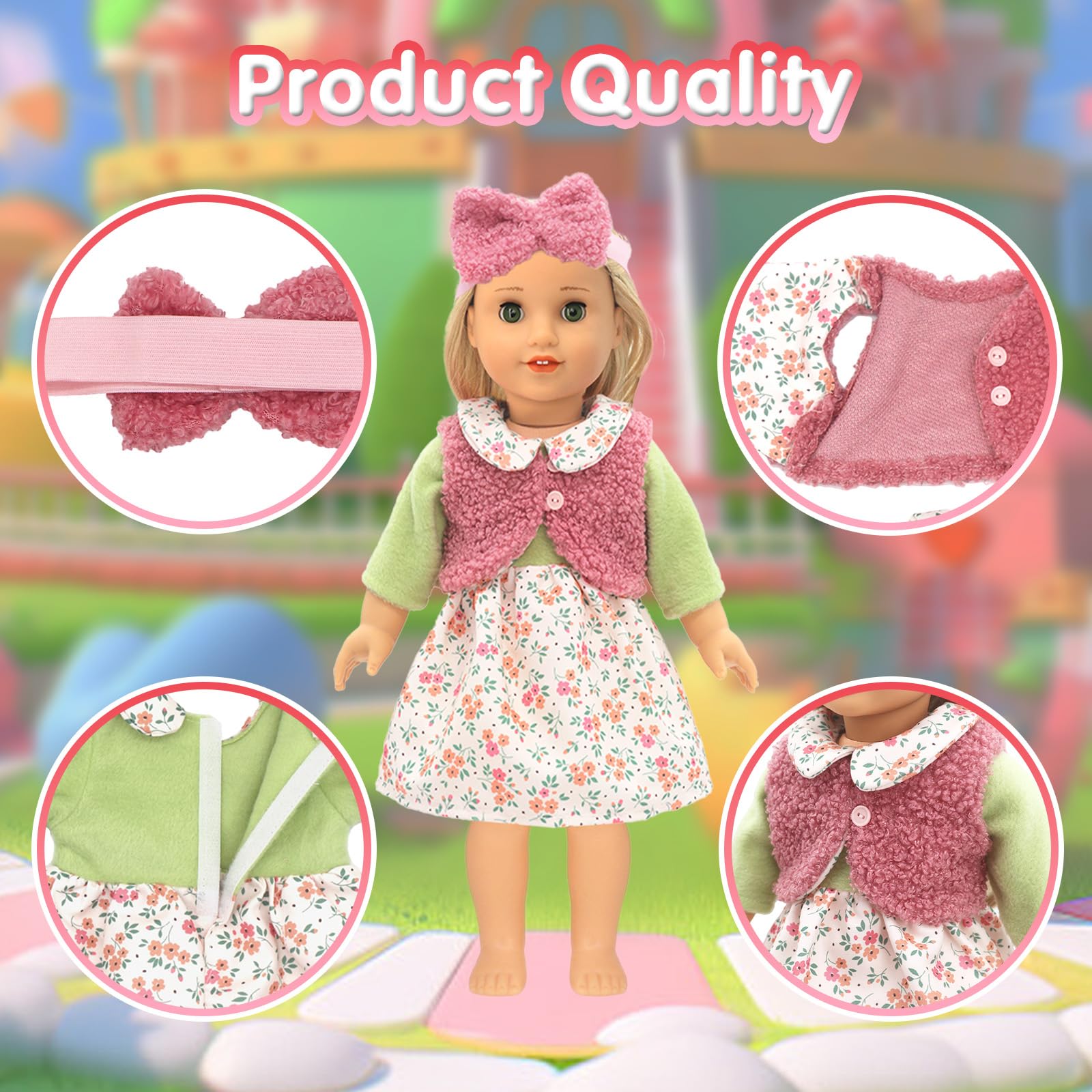 Set Vestiti Per Bambole 30-45 Cm – 6 Pezzi Con Glitter, Gonne, Scarpe E Accessori, Abbigliamento Alla Moda Per Giochi Di Vestizione, Regalo Per Bambine