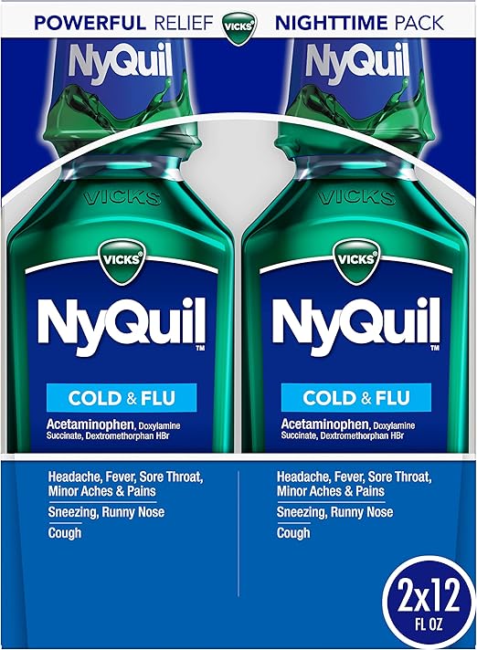 Vick NyQuil Cough Cold and Flu Nighttime Relief, Original