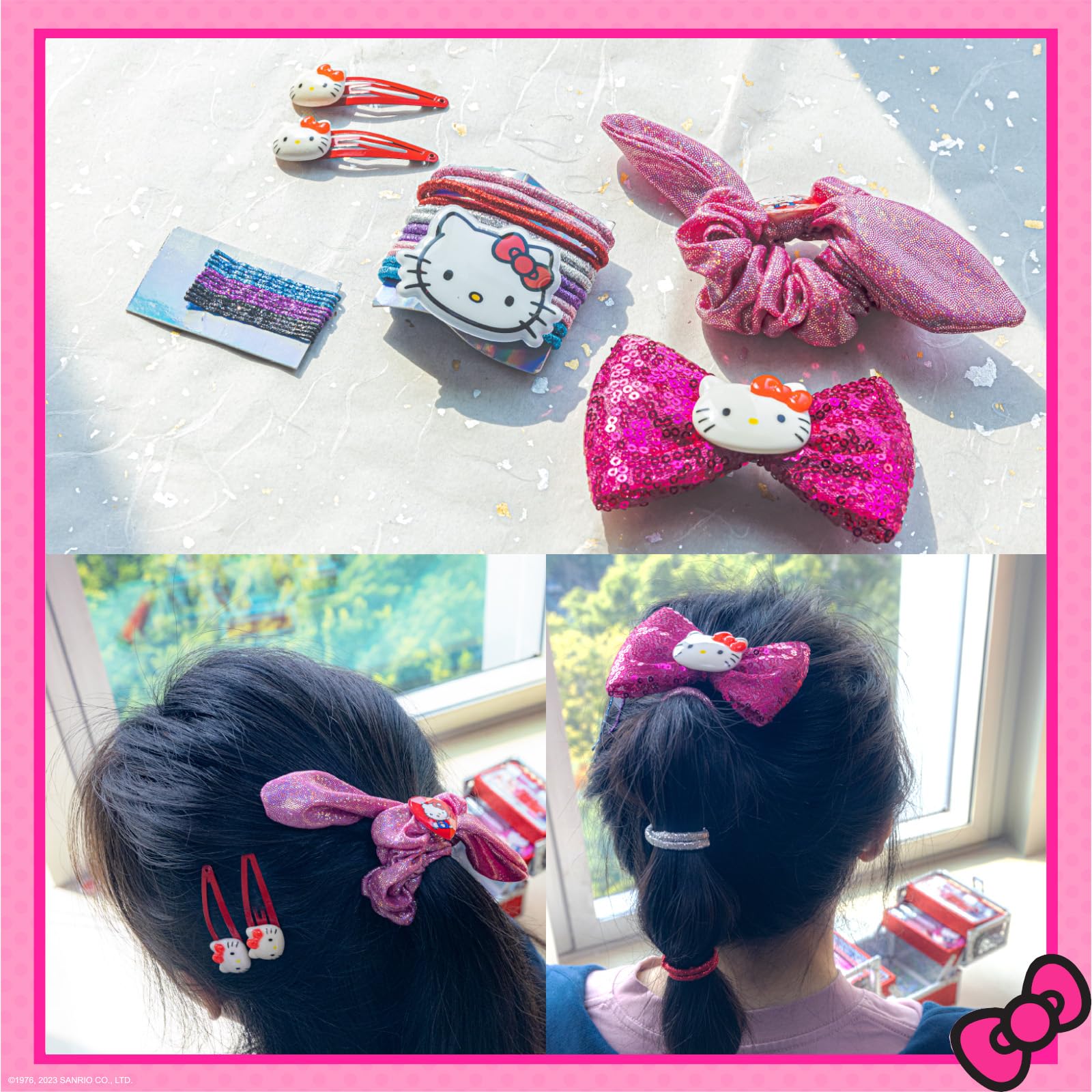 Hello Kitty - Juego de maquillaje cosmético  Train Case incluye brillo de labios, brillo de ojos, esmalte de uñas, accesorios para el cabello y mucho más. Para niñas, a partir de 6 años, 3