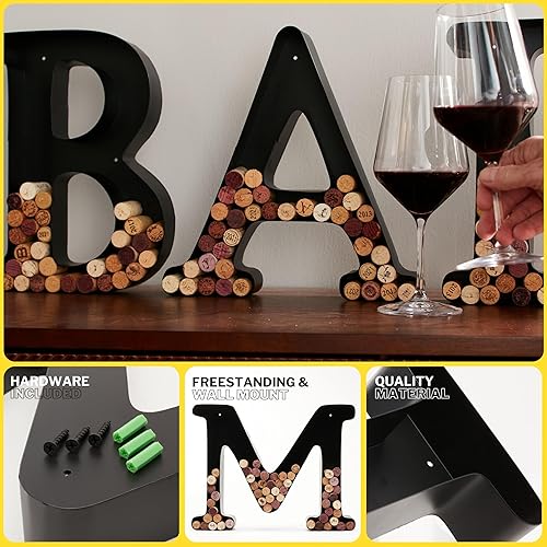 Miniatura 3 de DECOMIL Soporte de corcho con letra de vino (M)  Arte decorativo de pared