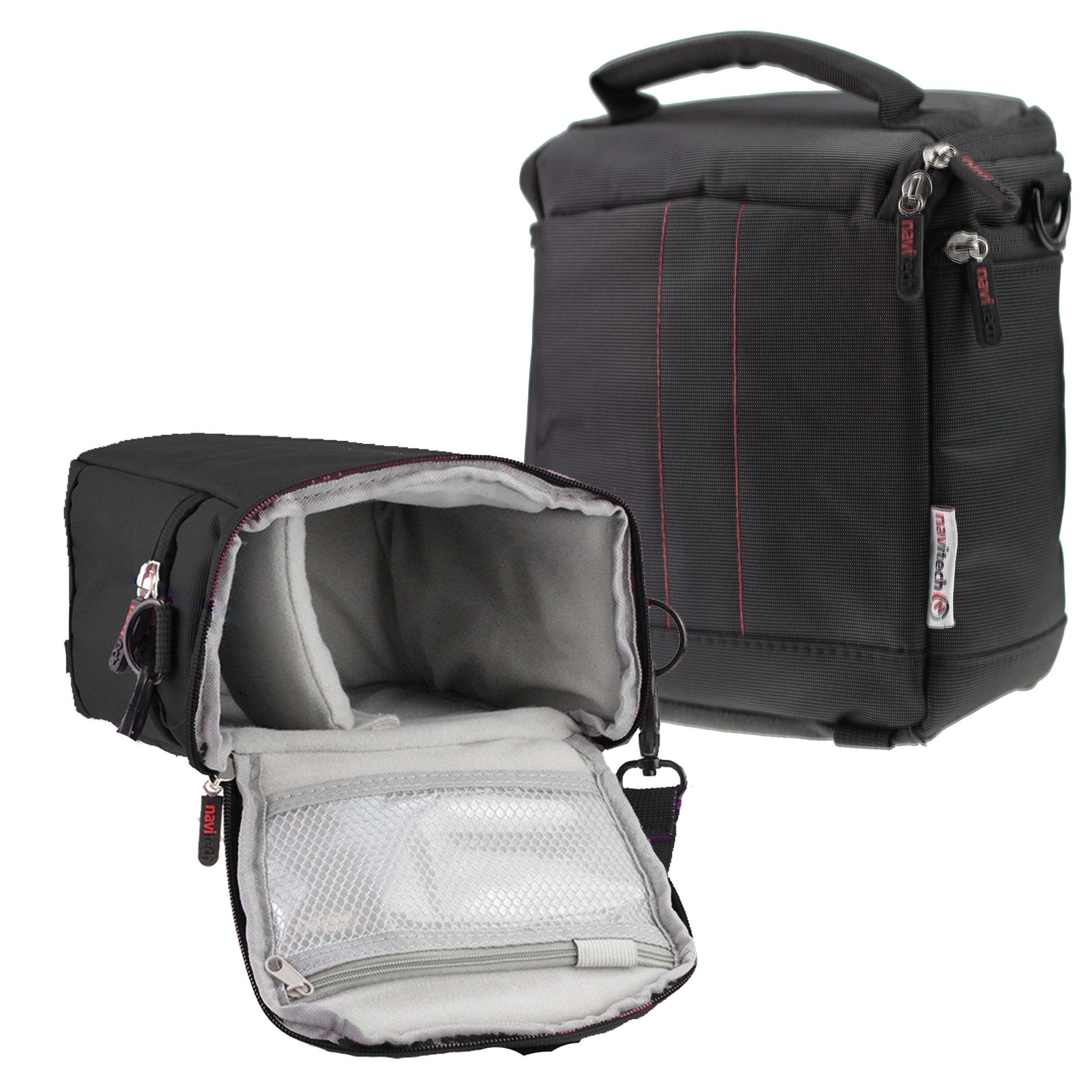 NavitechBlack Protective Portable Handheld Binocular Case and Travel Bag Compatible with The Leica Geovid 10 x 42 HD-R 2700