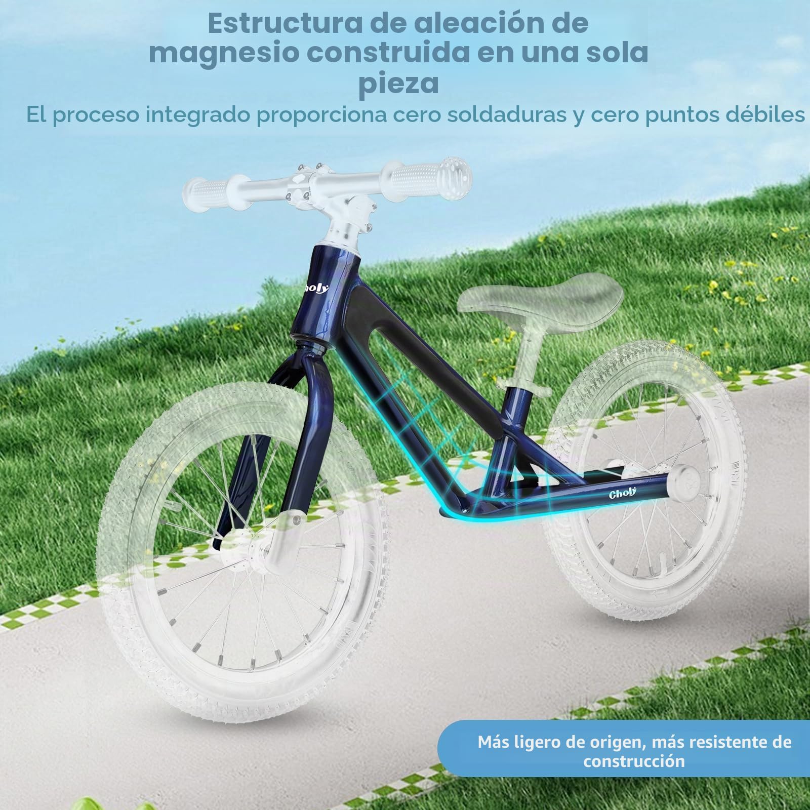 CHOLY Bicicleta infantil de 3 a 6 años de edad, bicicleta de entrenamiento ligera para niños de 3 a 6 años, con asiento ajustable, neumáticos de aire y marco de aleación de magnesio, bicicleta de