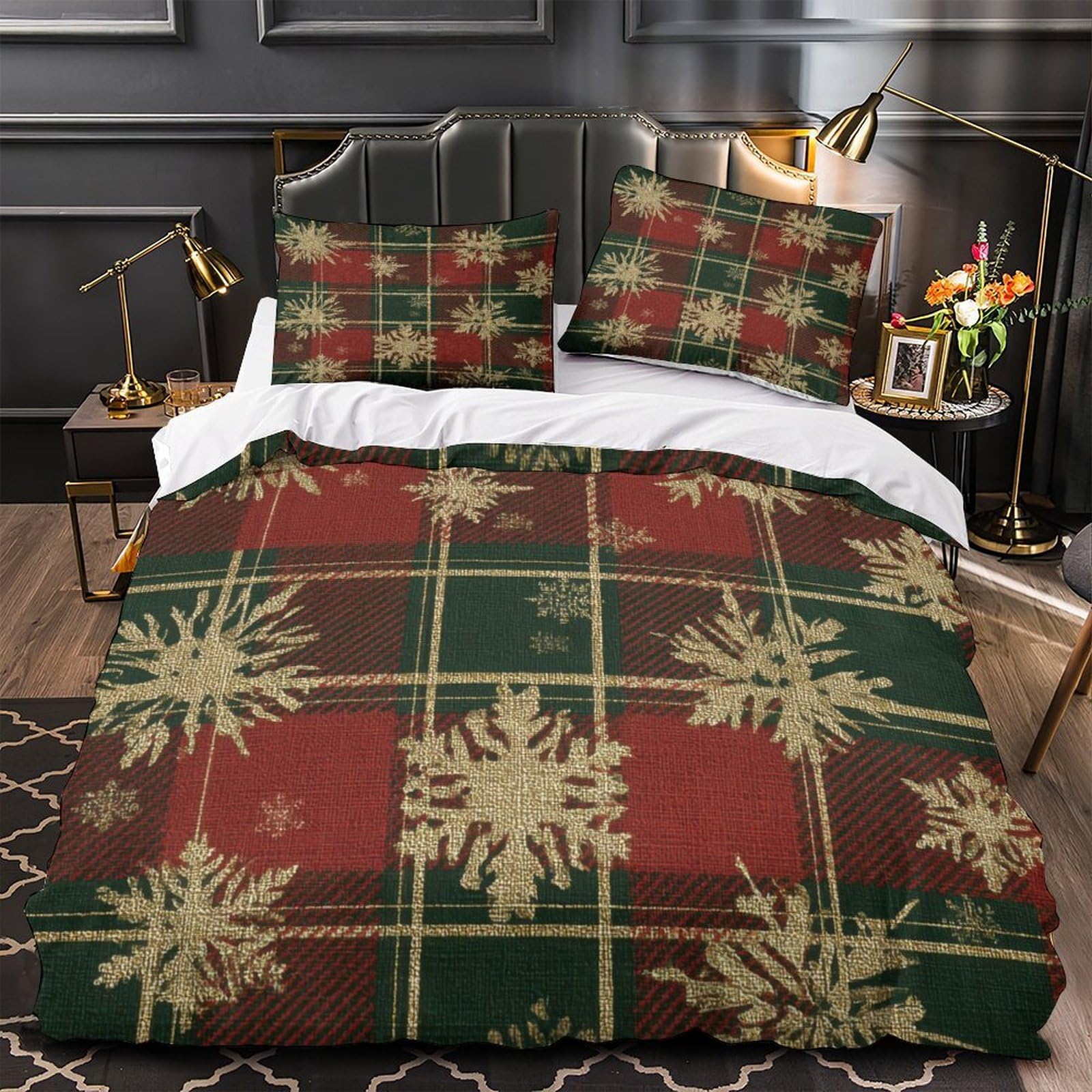 Housse de Couette Hypoallergique Effet 3D pour Sommeil Sensible King Size