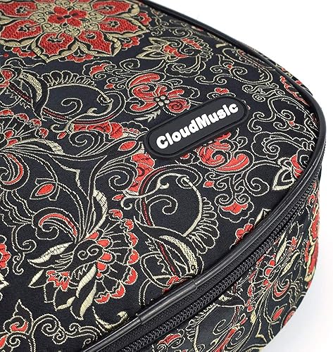 Miniatura 26 de CLOUDMUSIC Funda para ukelele - Mochila acolchada para soprano de 21 pulgadas (soprano, bordado de flores de pavo real azul)