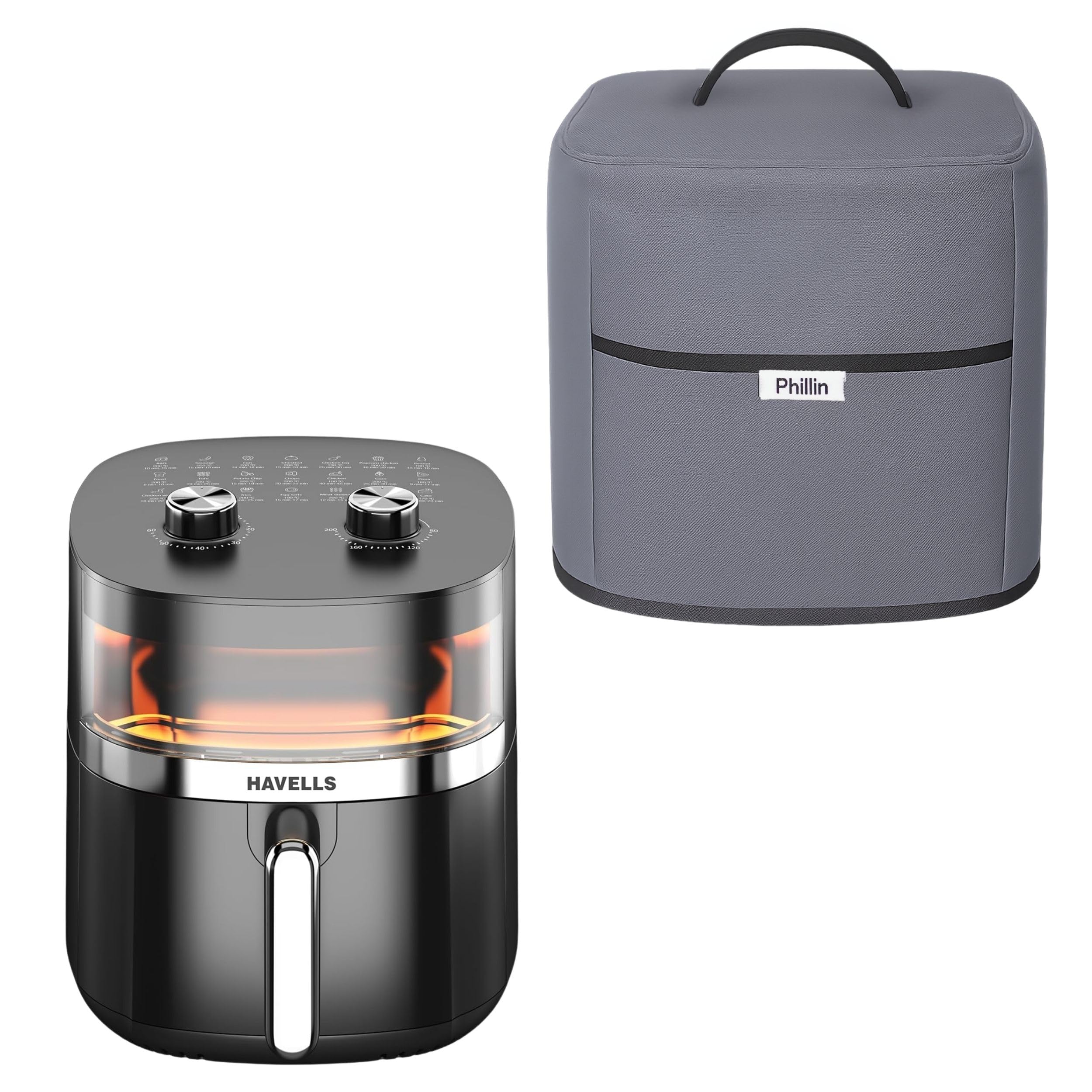 Air Fryer Dust Cover for Havells Prolife Stellar Chef 5.5 L Only Waterproof & Dustproof Kitchen Appliance Cover with Handle - Grey (13 inch x 12 inch)-image-34