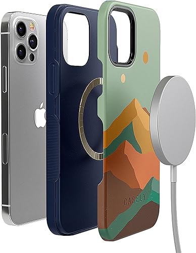 Miniatura 2 de Casely Funda para iPhone 12 Pro Max  Compatible con MagSafe  Endless Peaks  Funda de montaña con bloques de color