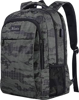 MATEIN Travel Backpack with USB, Sturdy College School Backpack for 15.6 Inch Laptop with Anti Theft Pocket for Women & Men, Slim Lightweight Laptop Bag Computer Bookbag Daypack for Adult Teens Gift | with USB, Sturdy, Laptop Bag, Computer Bookbag, Daypack