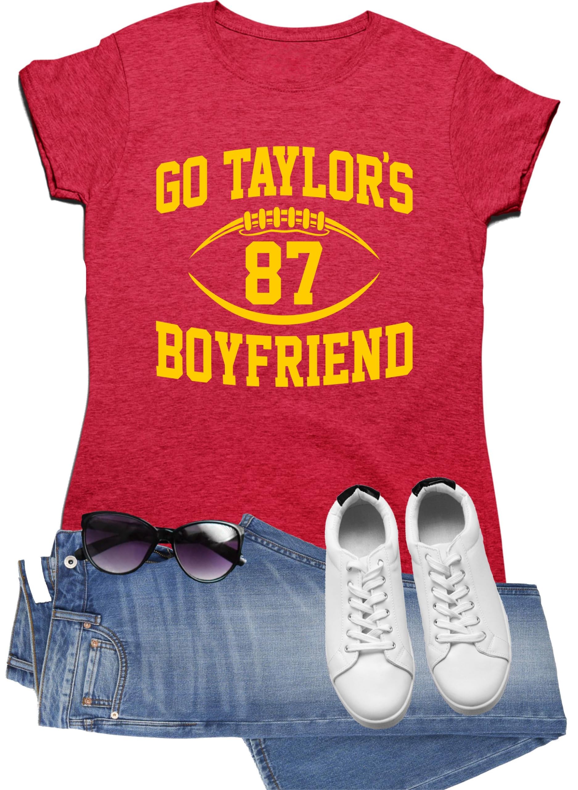 Go All OutGo Taylor's Boyfriend Funny Football Mens Women Deluxe Soft T-Shirt