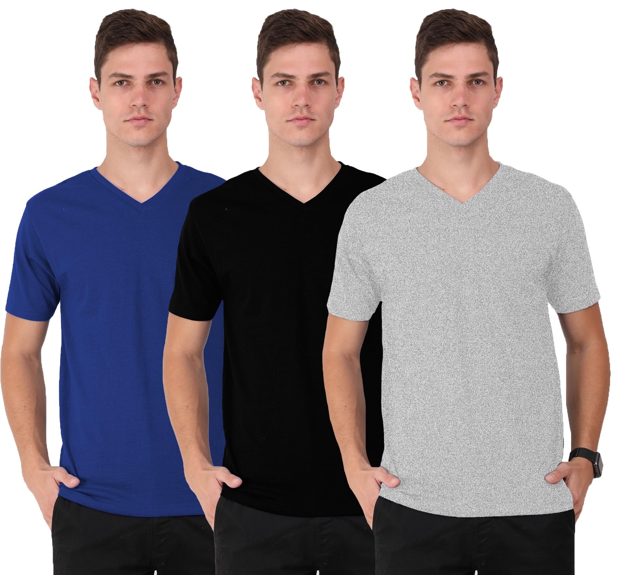 The BLAZZE B0018 Men's Cotton V-Neck T-Shirts for Men-picture-49