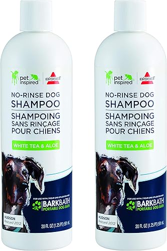 Bissell Champú para perros sin enjuague de té blanco y aloe para BARKBATH (paquete de 2) 27971 Bissell Champú para perros sin enjuague de té blanco y aloe para BARKBATH (paquete de 2) 27971