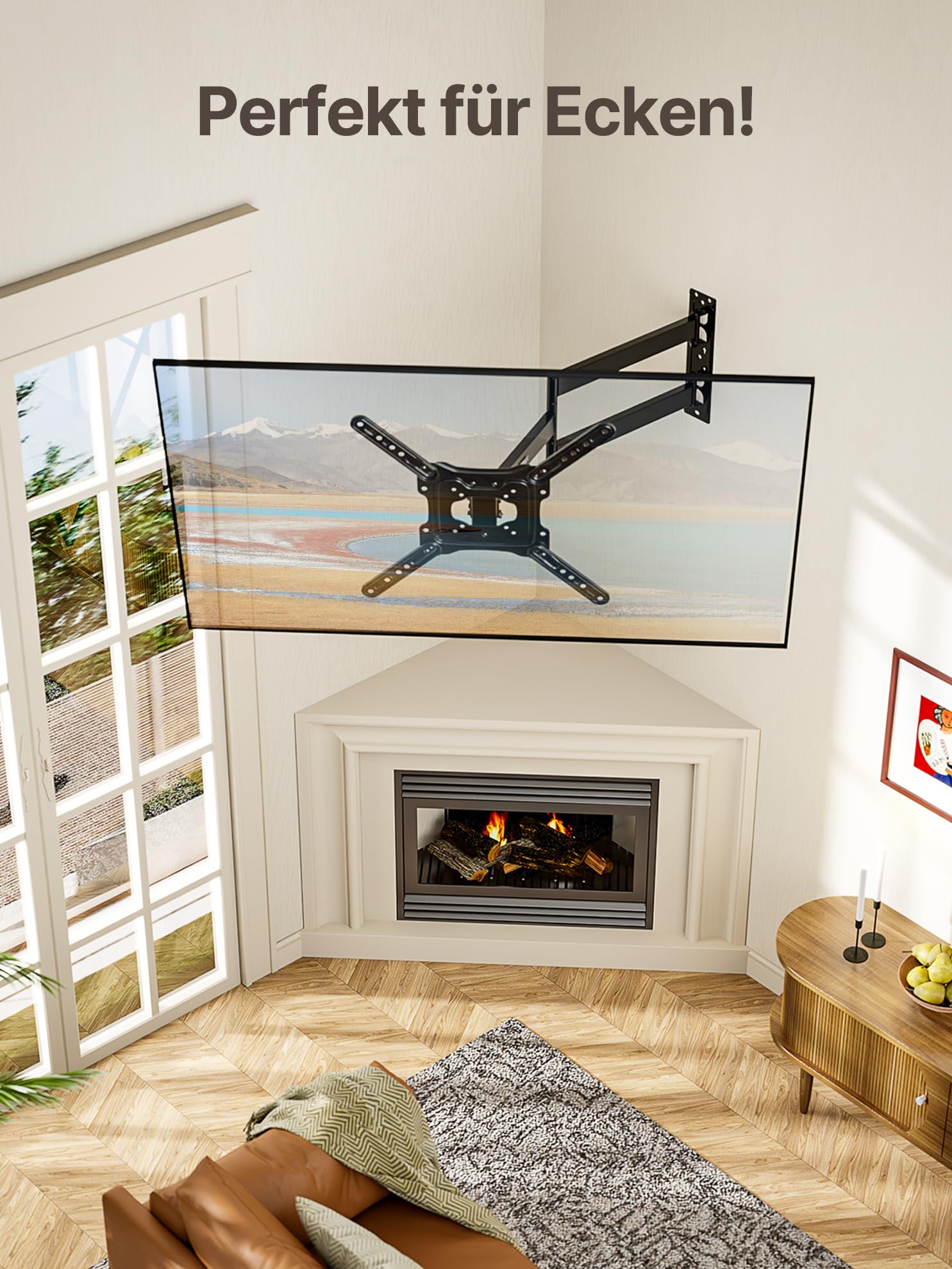 monTEK Langarm TV Wandhalterung für 23-65 Zoll bis 35kg, Max VESA 400x400 | 728 mm Auszug, Schwenkbar & Neigbar, In alle Richtungen Verstellbar, Solide TV-halterung, 3-Fache Tragkraft, Einfache Montage