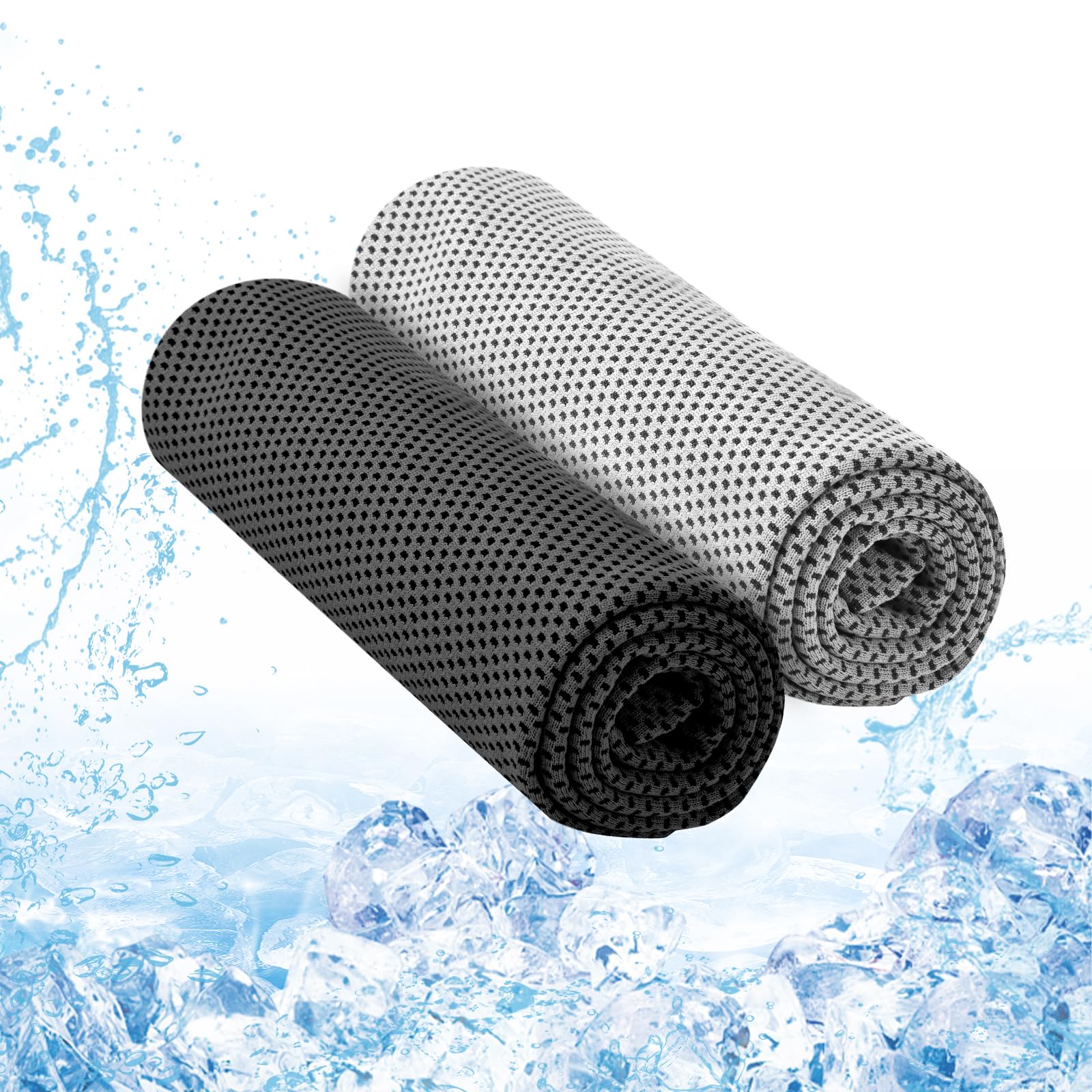 flintronic Kühlendes Handtuch, Kühltuch Set, Mikrofaser-Handtuch, Cooling Towel, Eishandtuch, Schnell Trocknendes Eishandtuch für Golf, Reisen, Wandern, Fitnessstudio, Yoga, Workout