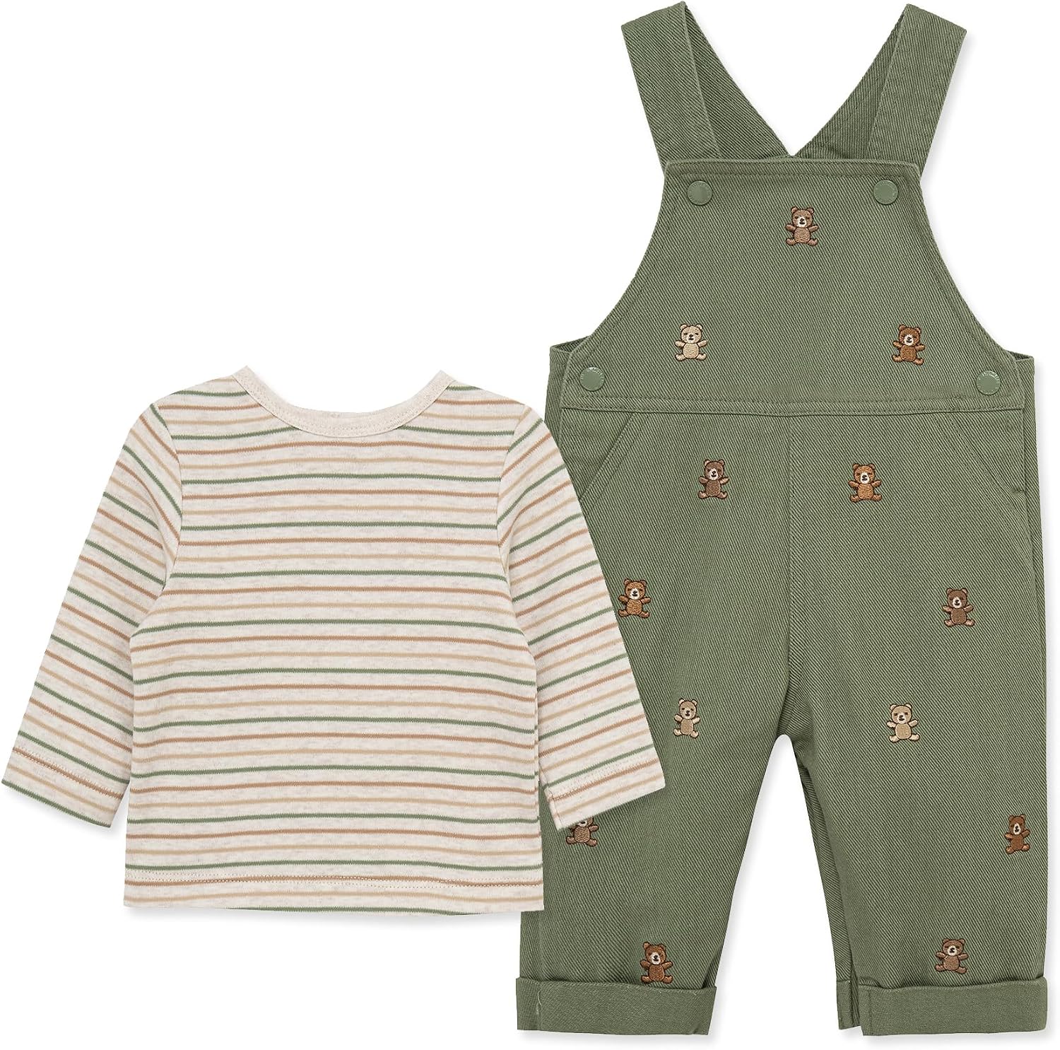 Little Me Essentials for Baby Girls and Boys Woven Jumpers and Coverall Overalls Set