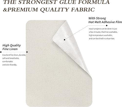 Vista 136 de KING MOUNTAIN Parche de reparación termoadhesivo, paquete de 20 piezas, parche de reparación termoadhesivo 100% algodón, 3 x 4-1/4 con pegamento