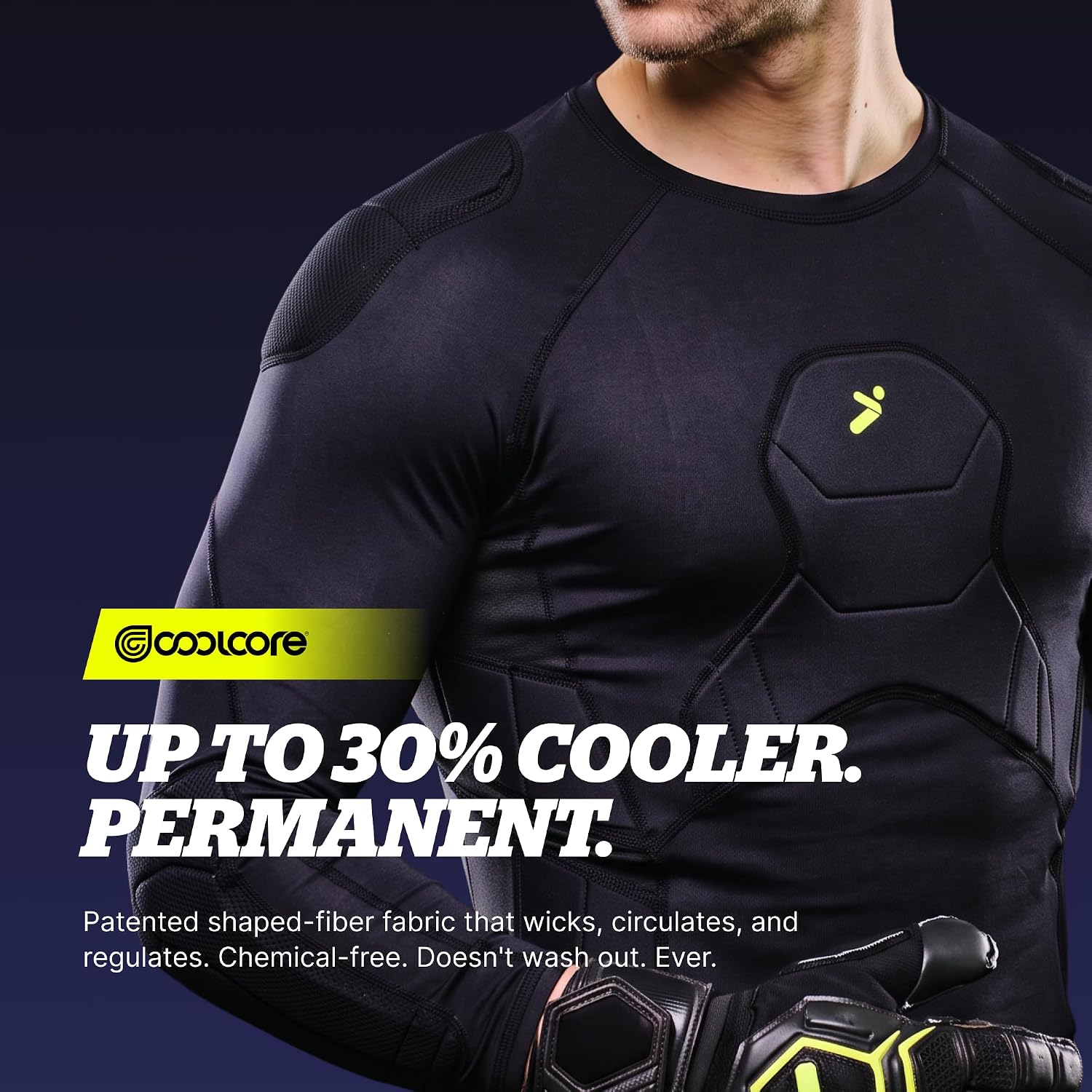 Storelli BodyShield Goalkeeper 3/4 Undershirt for Soccer Goalkeepers, Chest & Elbow Padding (CoolCore Fabric)