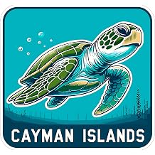 No Thorns Media Cayman Islands Sticker Travel Outdoors Decal Vinyl Small Waterproof for Water Bottle Mug Passport Scrapbook Notebook Laptop Tumbler Skateboard Computer Phone 4"