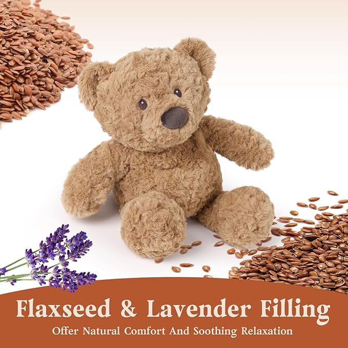 Oso de Peluche con Peso y Lavanda, 14 Pulgadas, Marrón miniatura 6