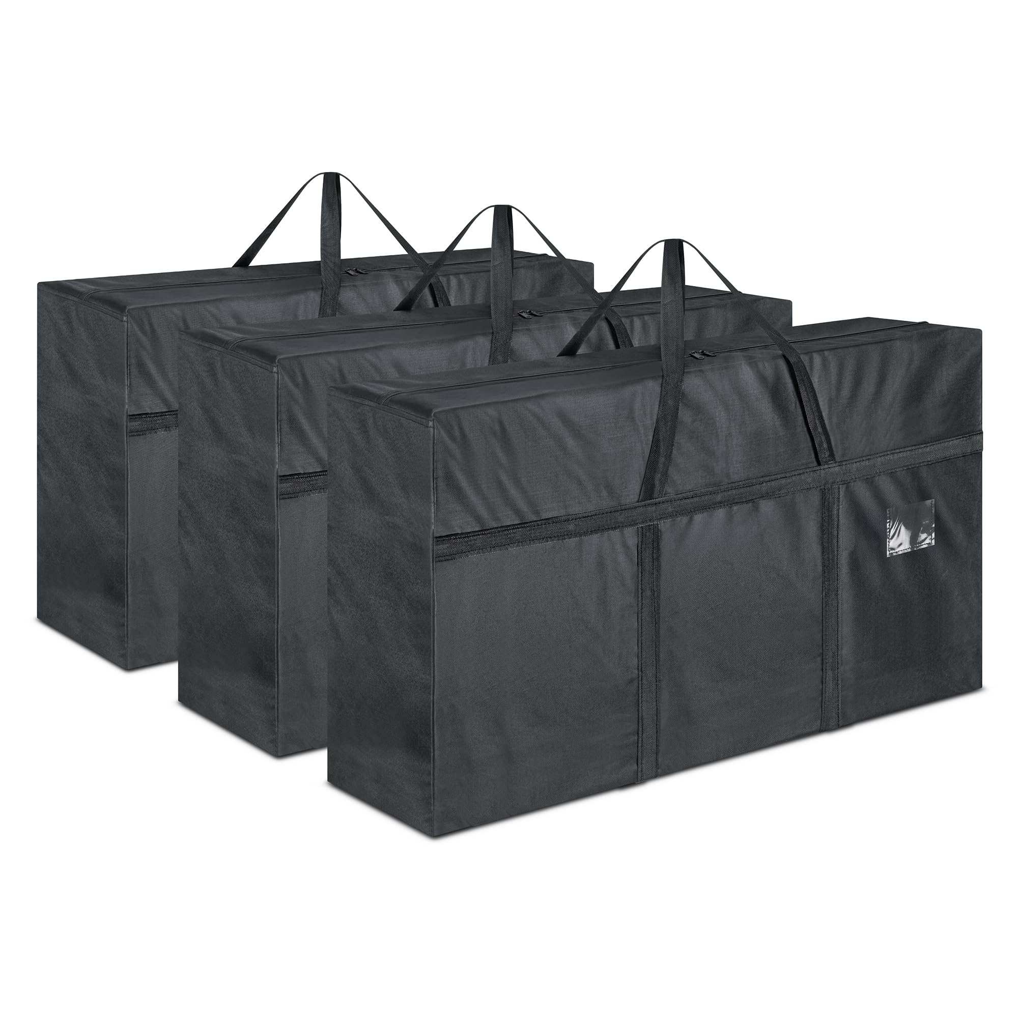 3 Large 180L Storage Bags With Zips & Label Holder Waterproof Reusable Alternative to Moving Boxes Clothes Storage Bag Large Travel Bag Extra Large Laundry Bags Underbed Bedding and Duvet Storage
