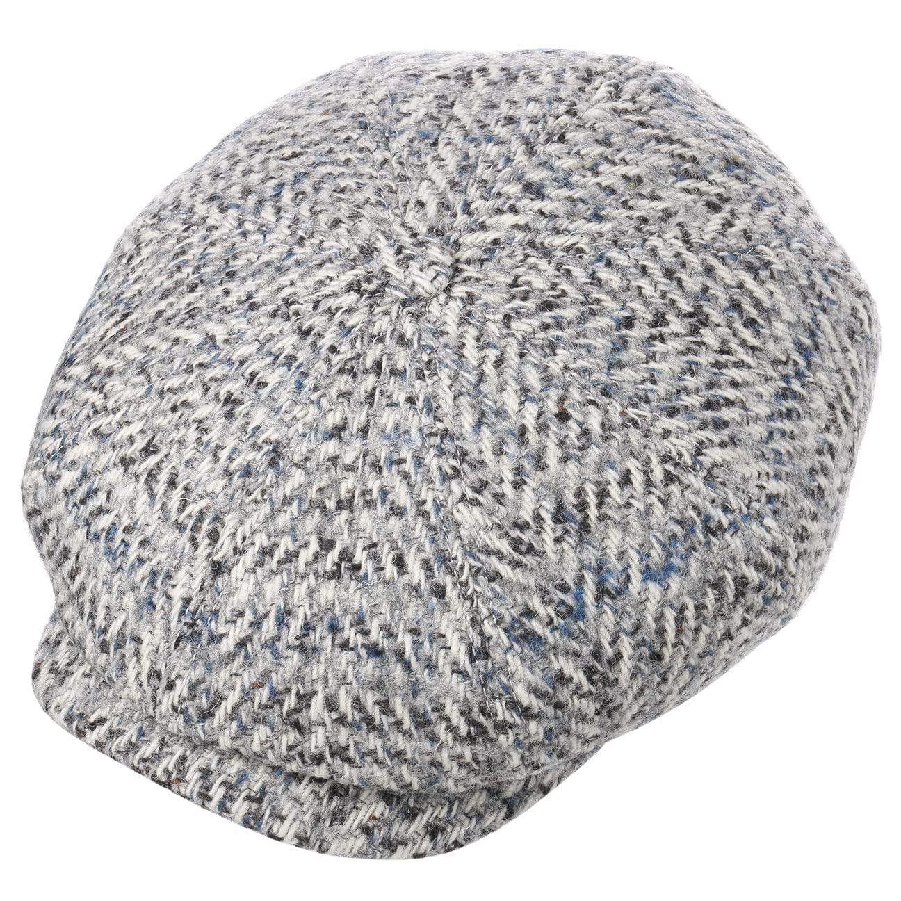 Stetson Levico Flatcap Ballonmütze Fischgratdesign Herren Herbst Winter Handmade in Germany Schurwolle
