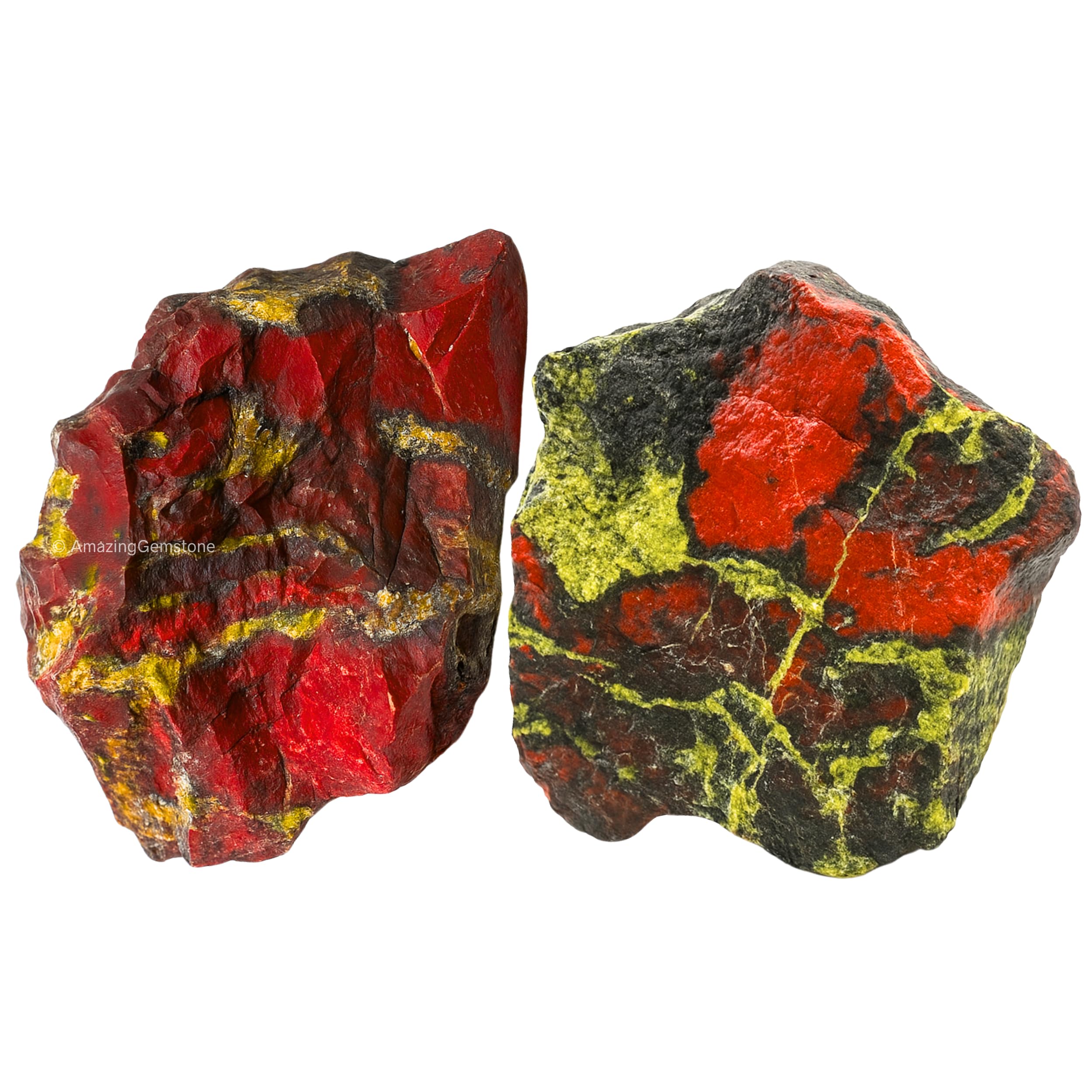 Dragon Bloodstone Raw Crystals and Healing Stones, 2 Pieces | Natural Rocks for Tumbling - DIY Raw Stones and Crystals