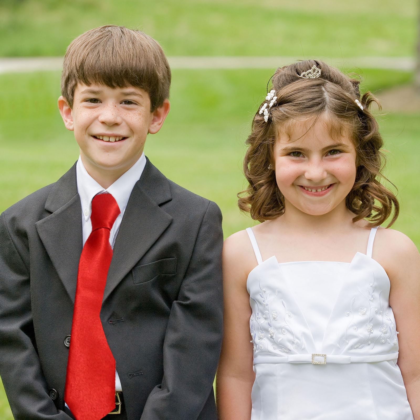 FUIPVGI 4 Piezas Corbata para Niños con Banda Elástica Flexible, Corbata Pre-atada con Aire de Seda y con Elástico Brillado, Corbatas Escolares para Niños Niña Escolar Uniforme Boda Fiesta