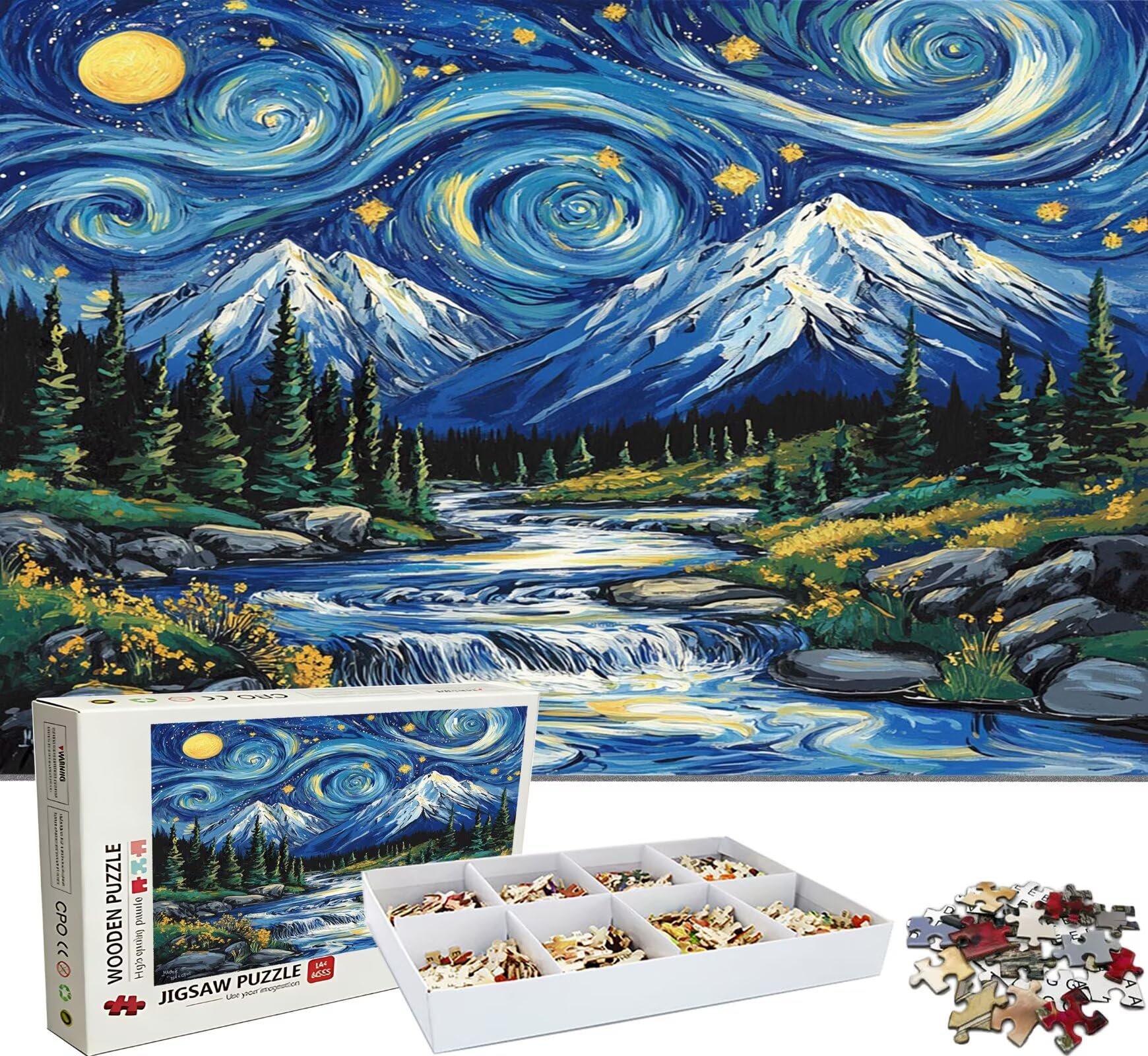 3000 sztuk klasycznych puzzli dla dorosłych, Relaksujące drewniane puzzle dla rodziny - kolekcja muzeów - kreatywna aktywność DIY i rozrywka antystresowa, prezent dla fanów, 122 x 81 cm niebieski sen