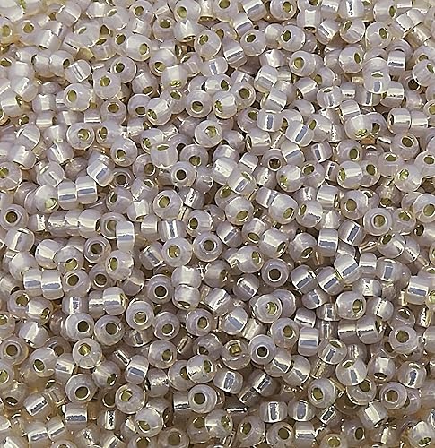 Miniatura 6 de Ahumado claro rosa plateado forrado Alabastro Miyuki 110 rocailles granos de semillas de vidrio 0.85 oz