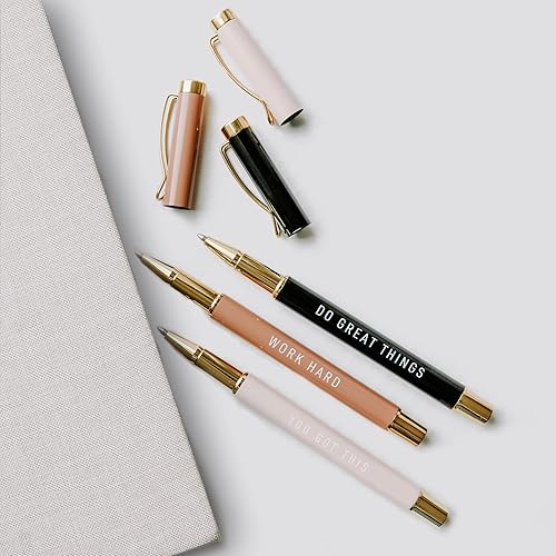 Miniatura 9 de Sweet Water Decor Juego de bolígrafos de metal motivacionales, regalos inspiradores para mujeres, suministros de oficina, bonitos bolígrafos,