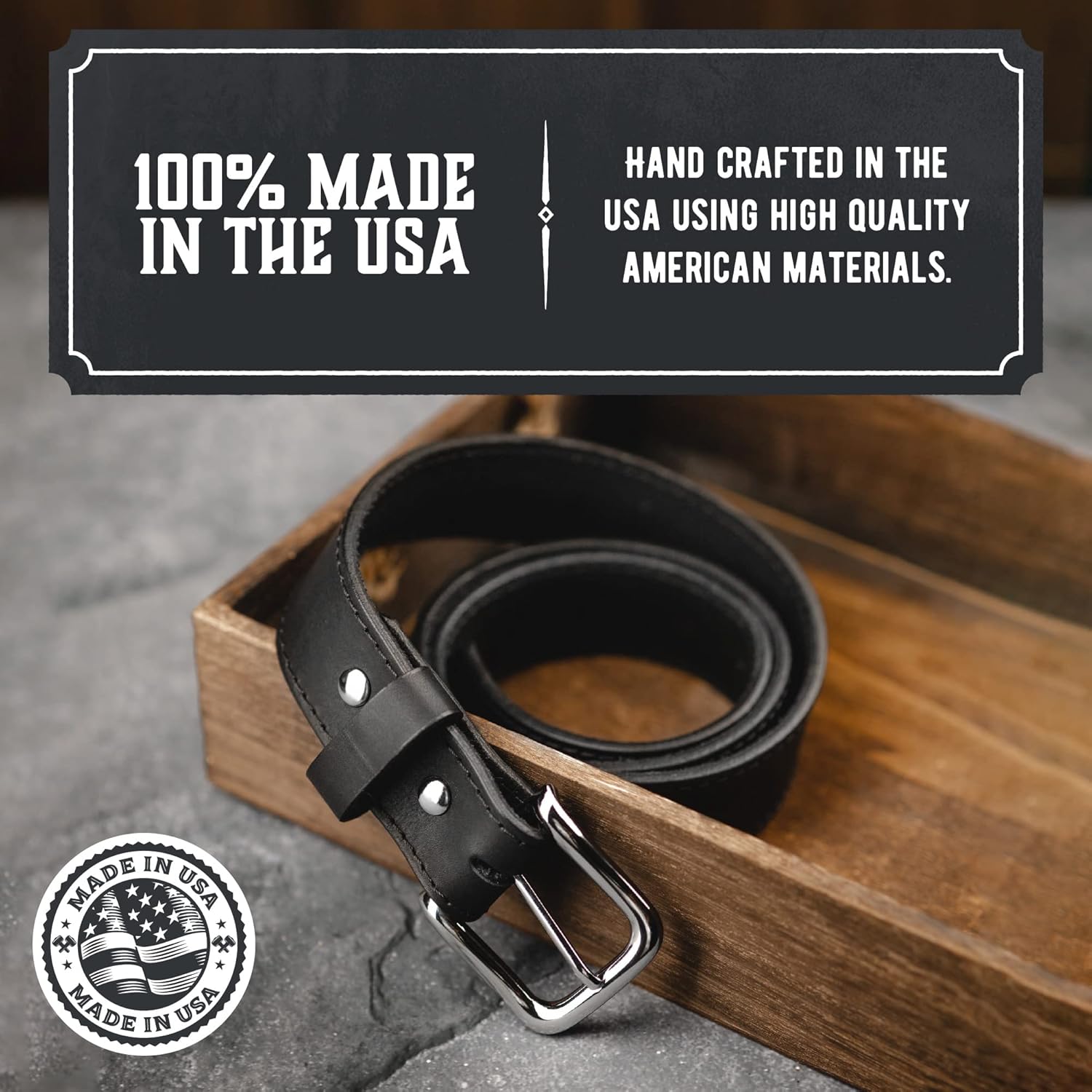 Main Street Forge The Foreman Leather Belt | Made in USA | Full Grain Leather | Mens Belt - Image 3
