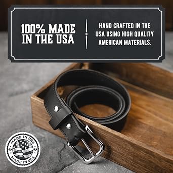 Main Street Forge The Foreman Leather Belt | Made in USA | Full Grain Leather | Mens Belt