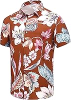 Vista 39 de SheLucki - Camisa hawaiana para hombre, unisex, de manga corta, con botones, para la playa y el verano, ropa casual estampada con sombra de palmas