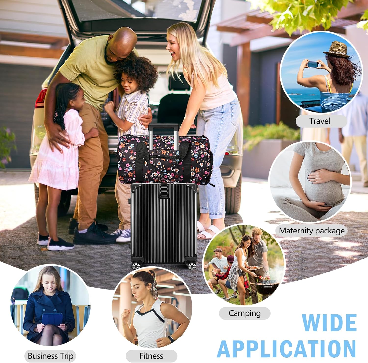 Sports Duffle Gym Bag for Men or Women Travel Duffel Carry on Overnight Tote Weekender Bag with Wet Pocket & Shoe Compartment - Image 7