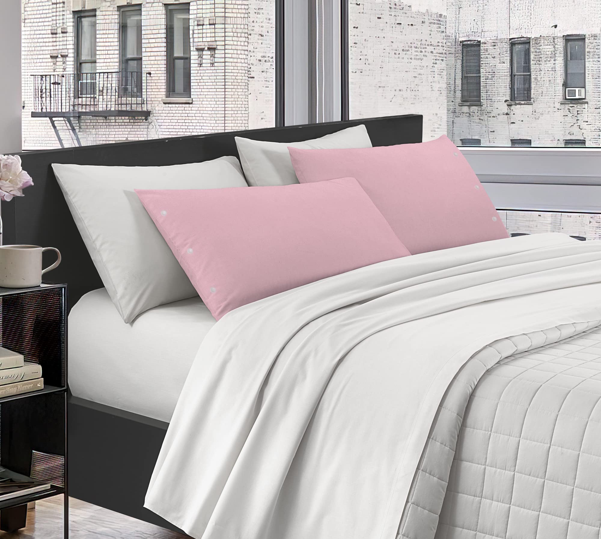 Artistic Fashionista Limited - Coppia Di Federe Per Cuscino In 100% Flanella Di Cotone Spazzolato, Stile Casalinga, Colore Lilla - Adatte Per Qualsiasi Cuscino Standard Del Regno Unito - Foto 11