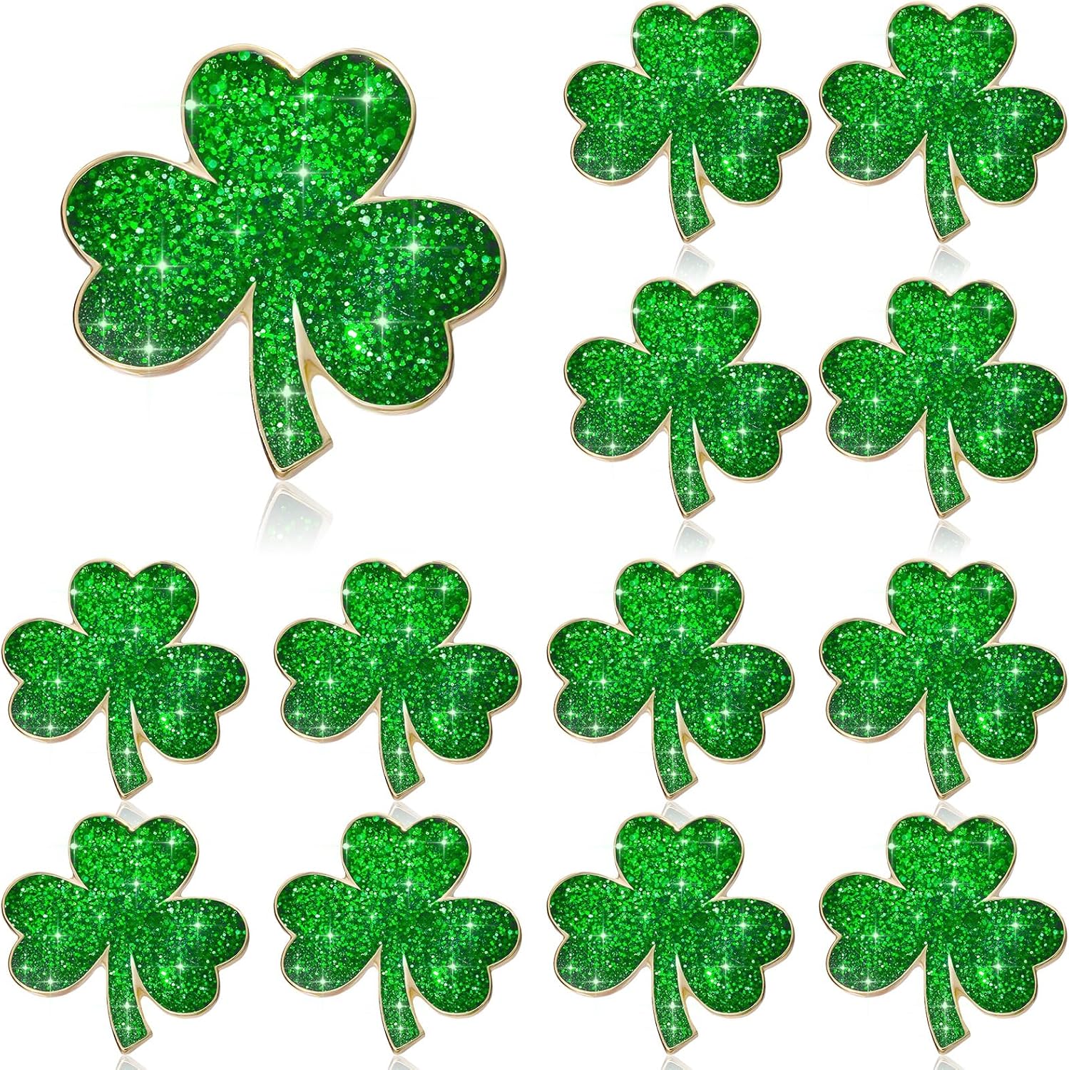Ecation St. Patrick's Day Lapel Pin 1 Inch Shamrock Lapel Hat Pins for Women Irish Culture Celebration
