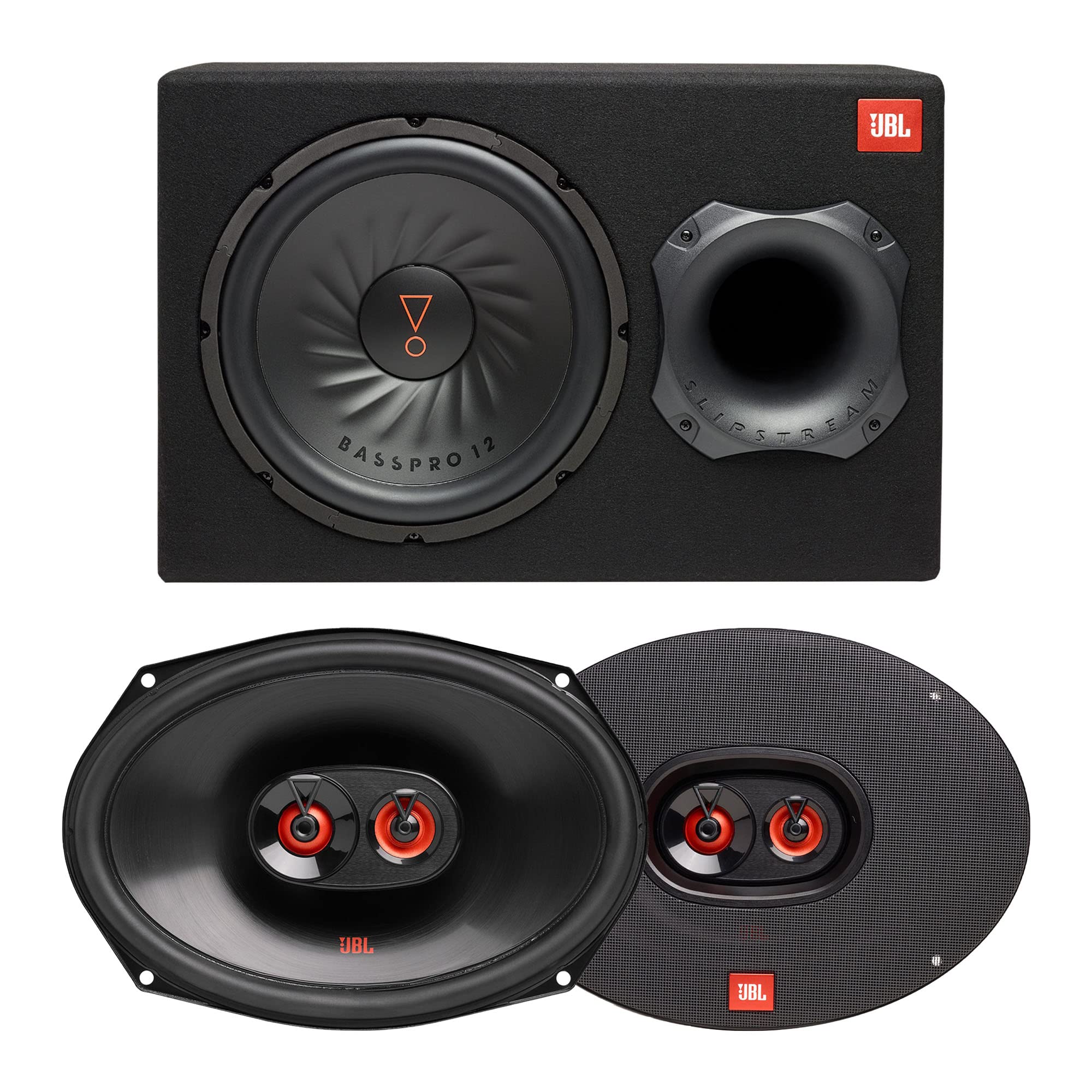 JBL BASSPRO12 12" Loaded Powered Subwoofer w/JBL Club 9632AM 6x9 3-Way Speakers