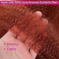 Vista 4 de Cabello Afro Twist de 30 Pulgadas 2 Paquetes, Cabello Afro Twist Elástico Pre Esponjado Cabello Spring Twist Pre Estirado Cabello para Envolver