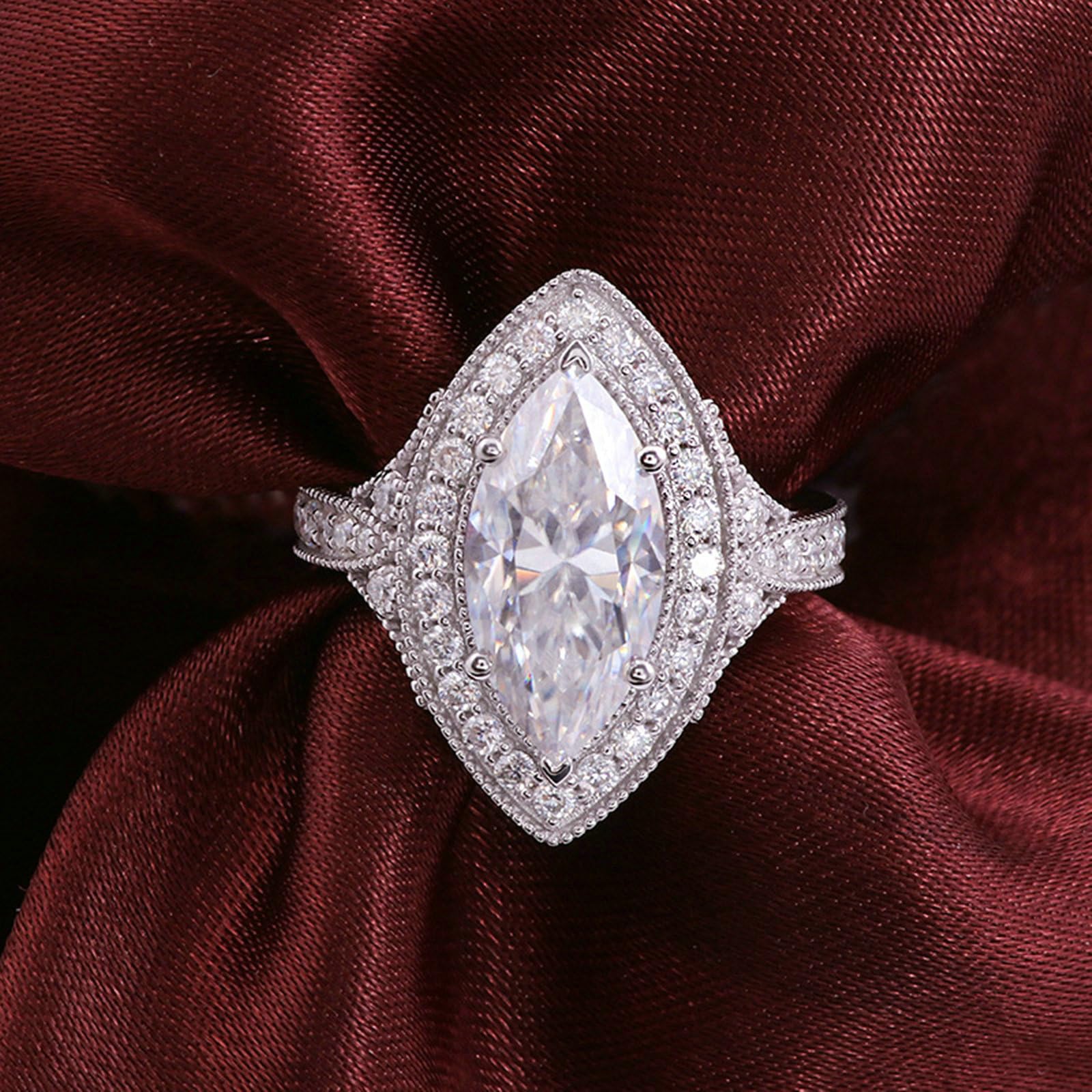 Beydodo Fedi nuziali 750 585 375 in vero oro da donna, con moissanite, anello di fidanzamento, senza nichel, misura 50-62, 62 (19.7), metallo prezioso Gemma, Moissanite