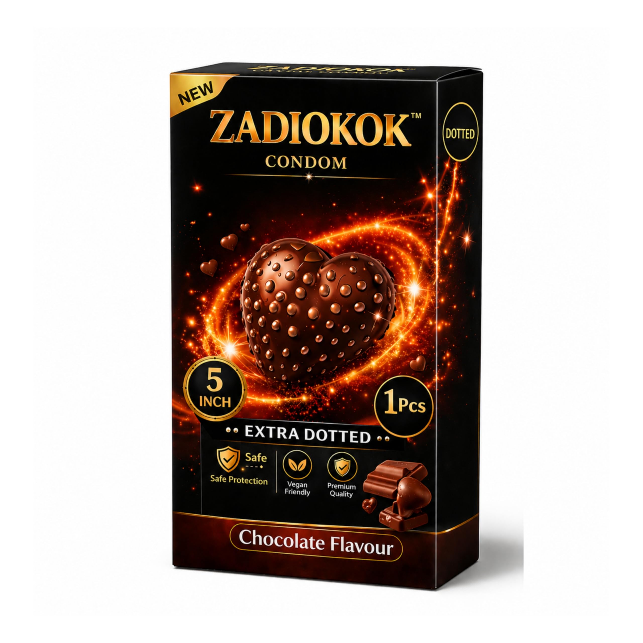 Dotted Condom Chocolate Flavour 5 Inch For Men, (1Pcs)-picture-22