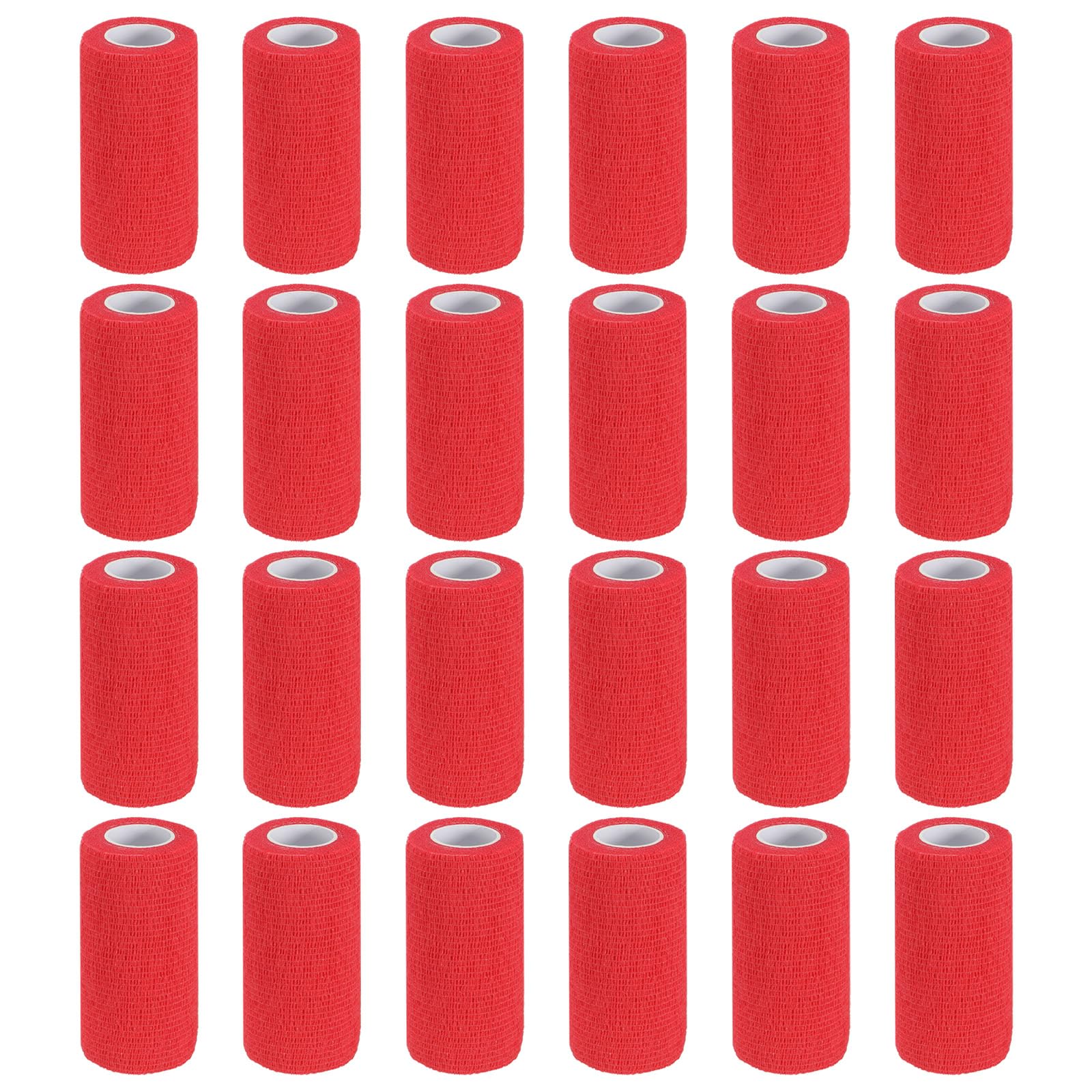 PATIKIL Self Adhesive Bandage Wrap 177" x 4", 24 Pcs Elastic Self Adherent Self Breathable Wrap Tape for Sport Stretch Athletic Wrist Ankle Outdoor Tape, Red