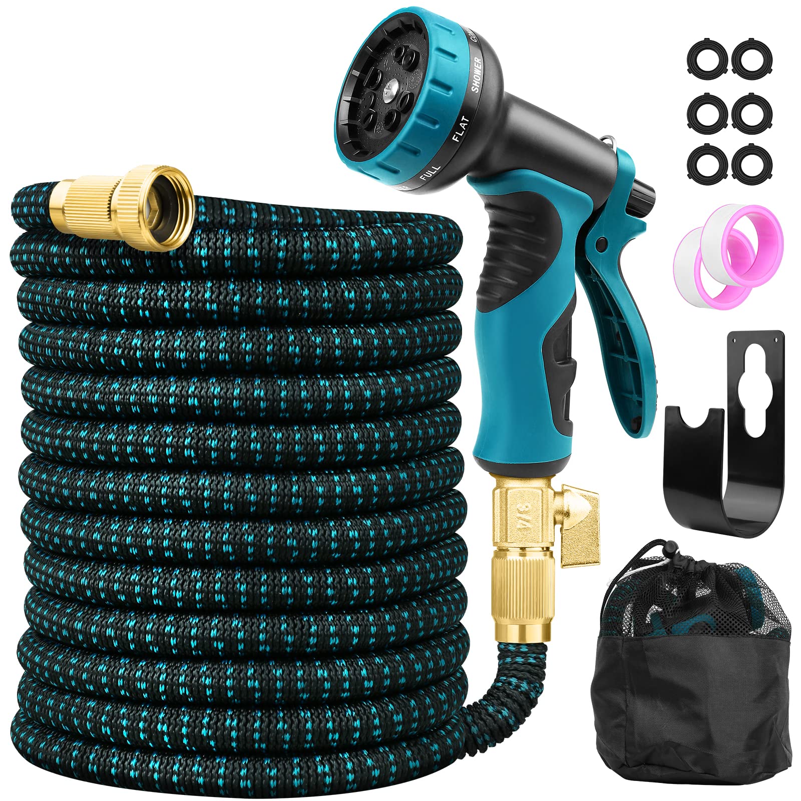 Expandable Garden Hose 50ft Water Hose 10 Function Hose Spray Nozzle