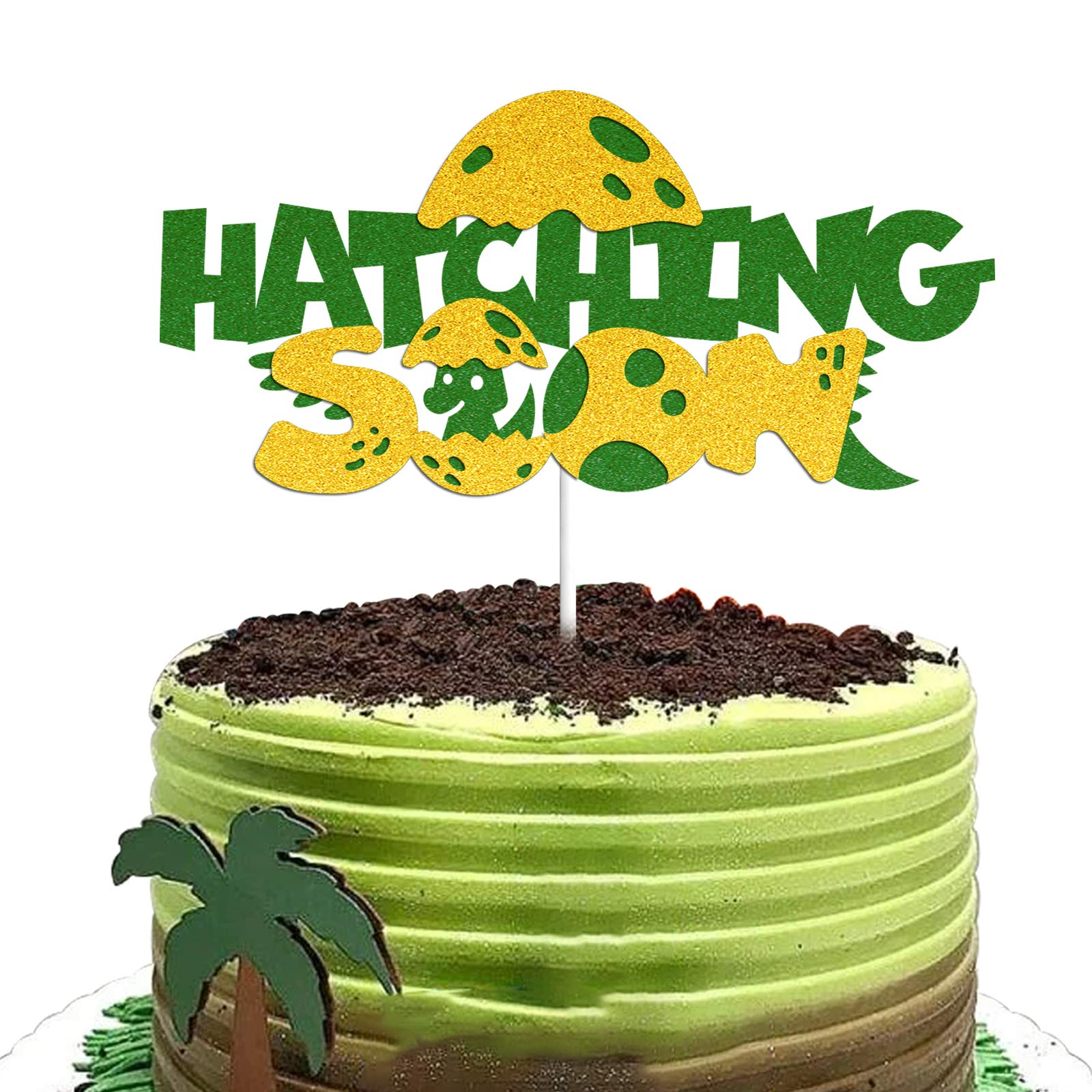 Buy Hatching Soon Dinosaur Eggshell Cake Topper Gender Reveal Pregnancy